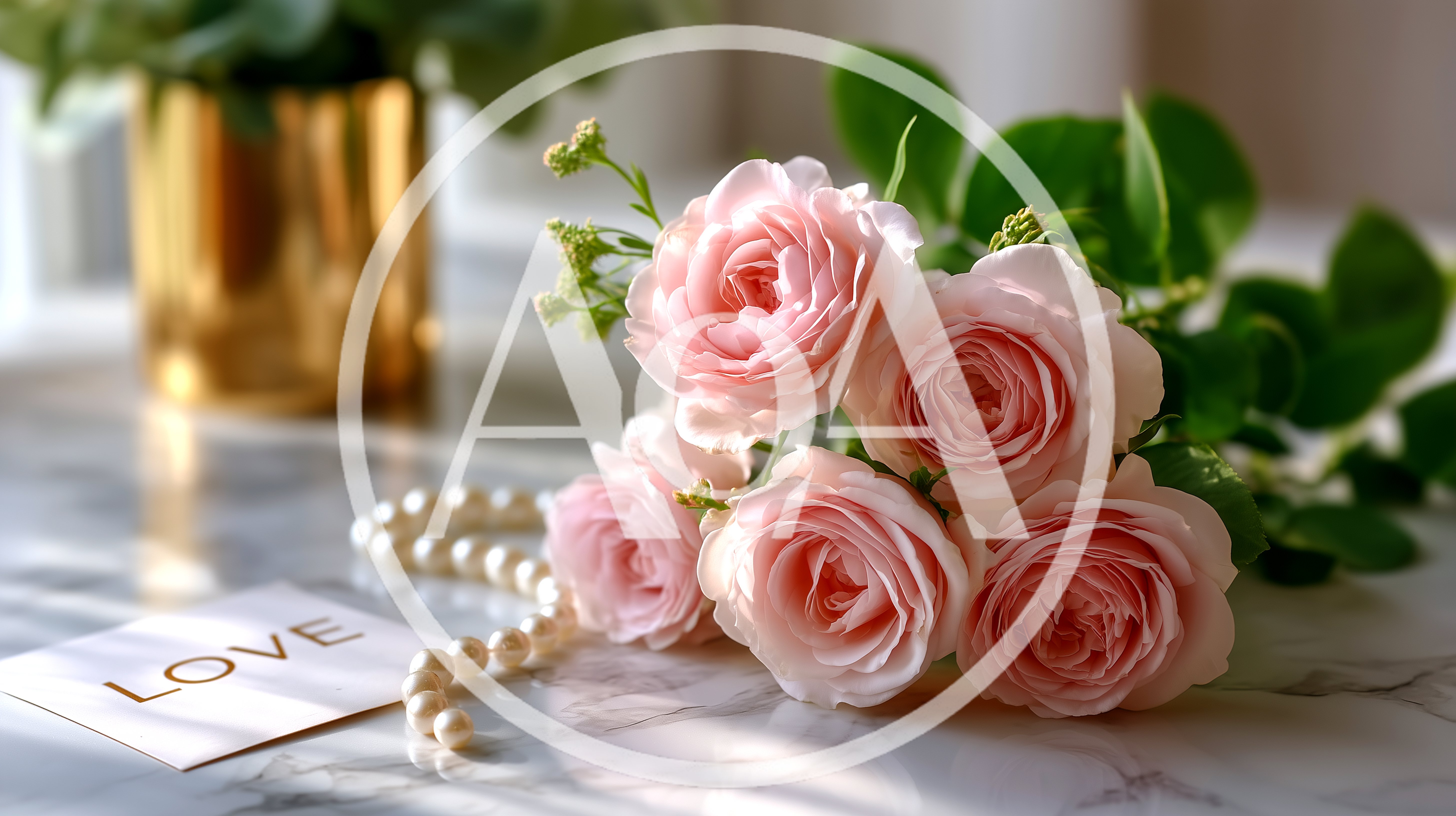 Pink Roses With Pearls And Love Note