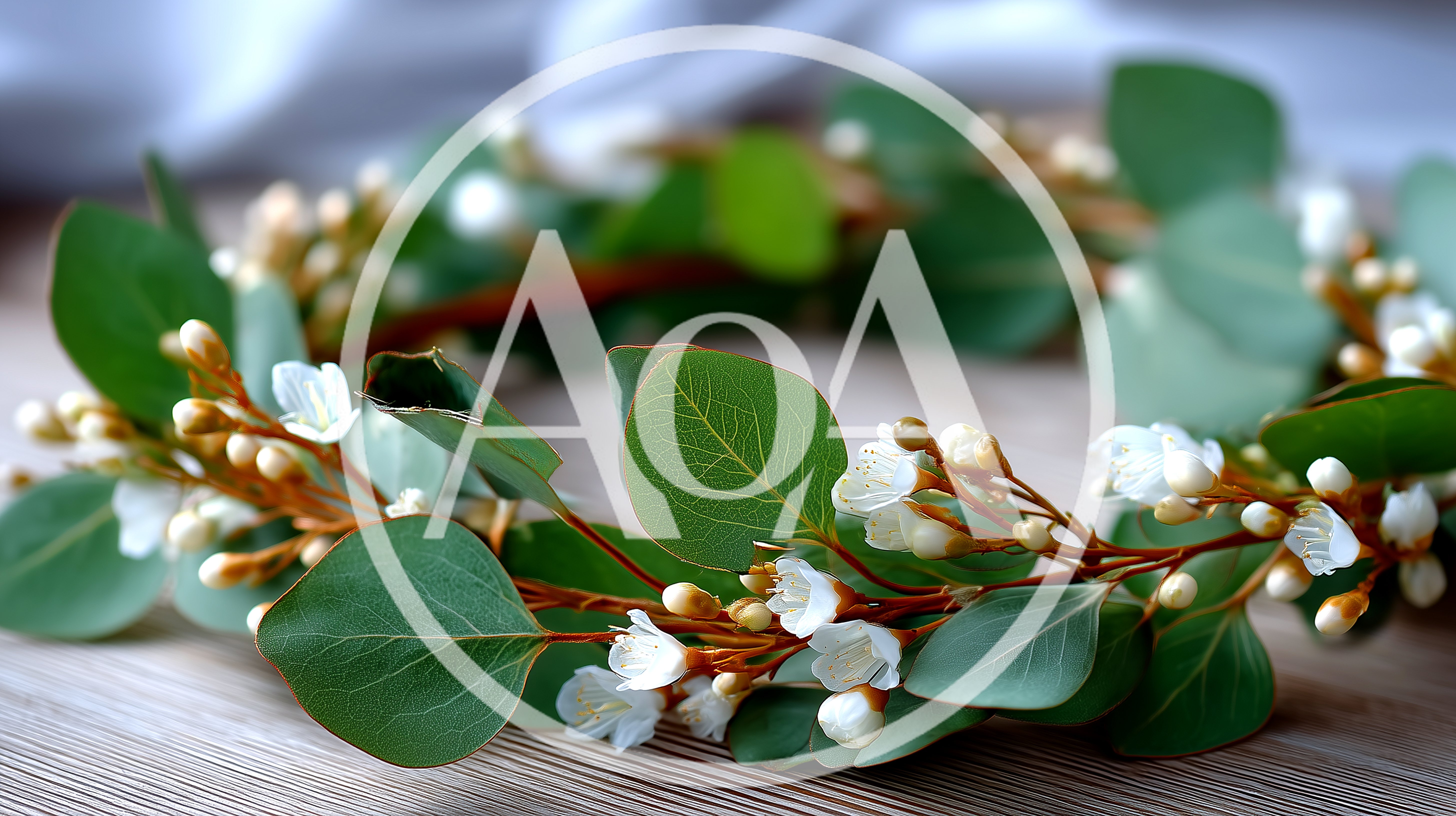 Eucalyptus And White Flower Floral Crown