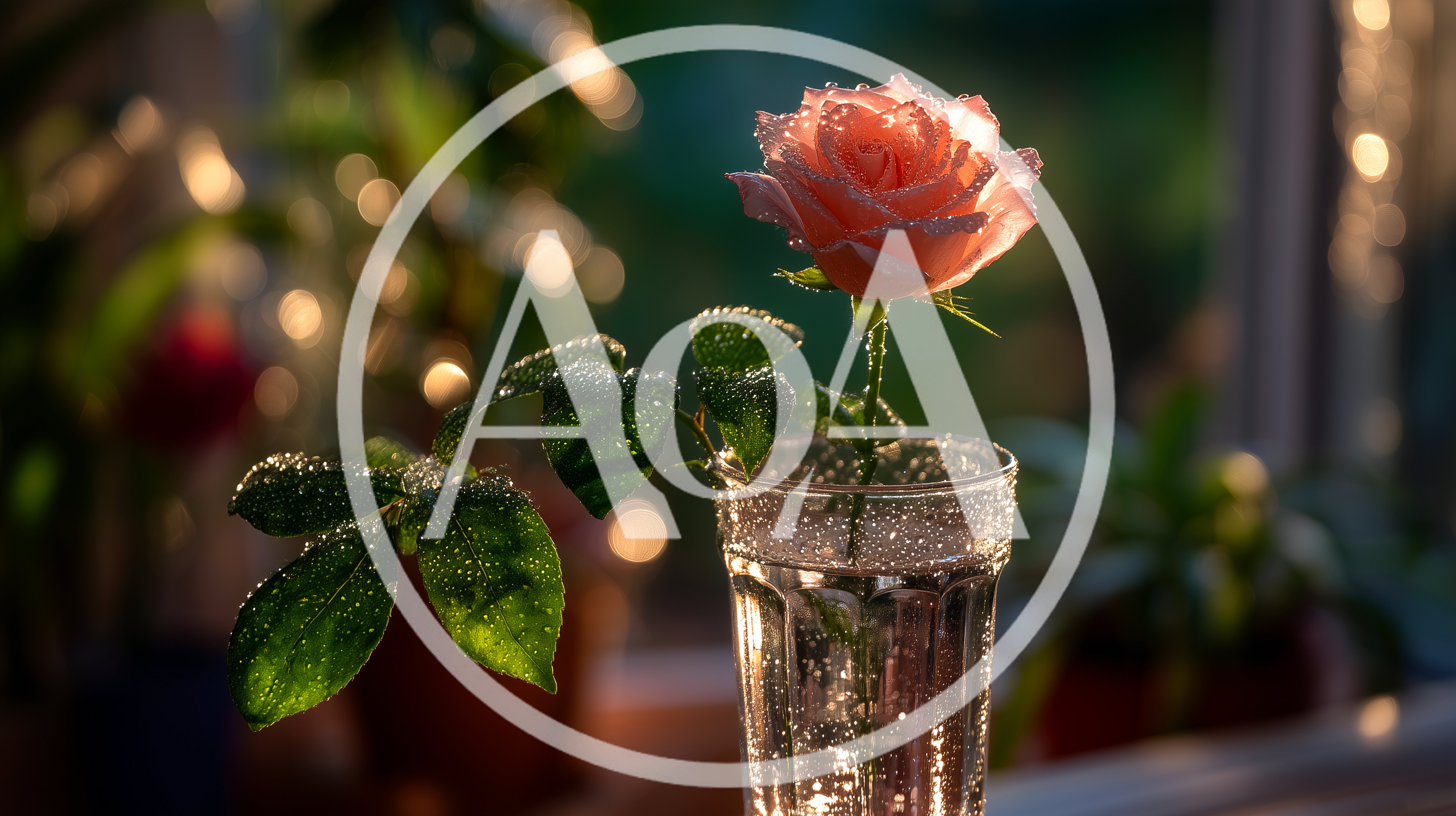 Single Pink Rose In A Glass Of Water