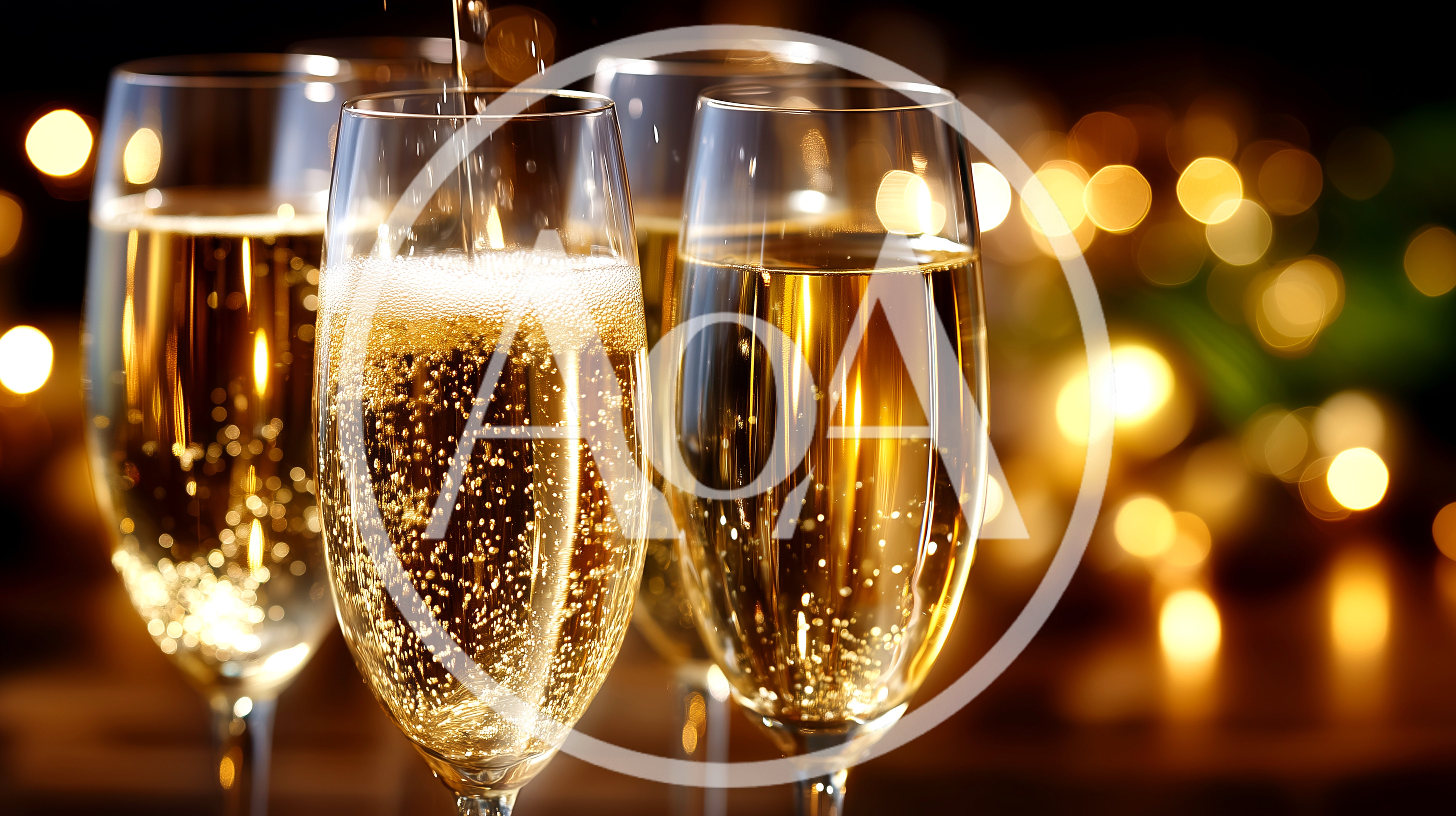 Champagne Being Poured Into Elegant Flute Glasses
