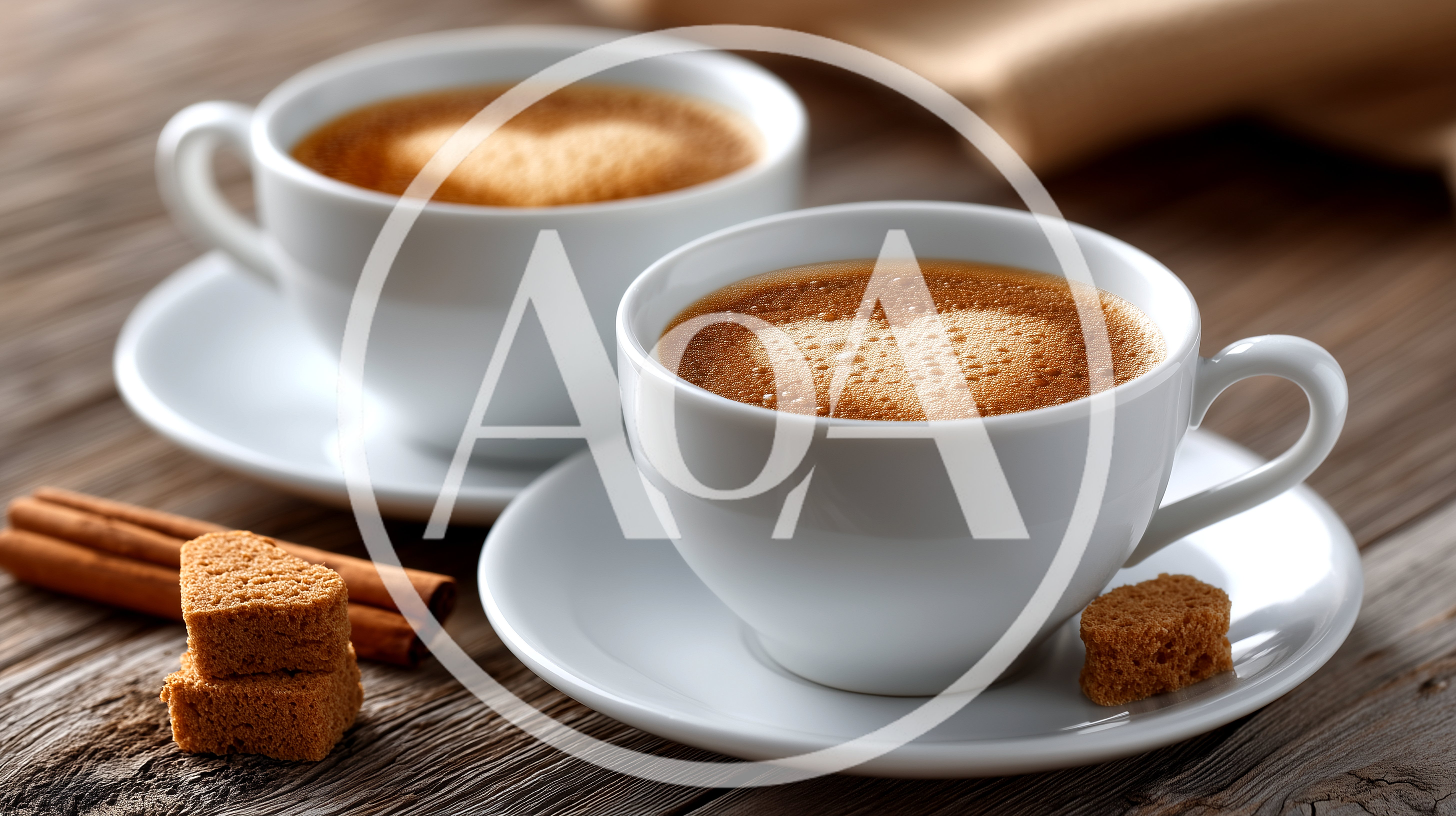 Two Cups Of Coffee With Heart Shaped Foam