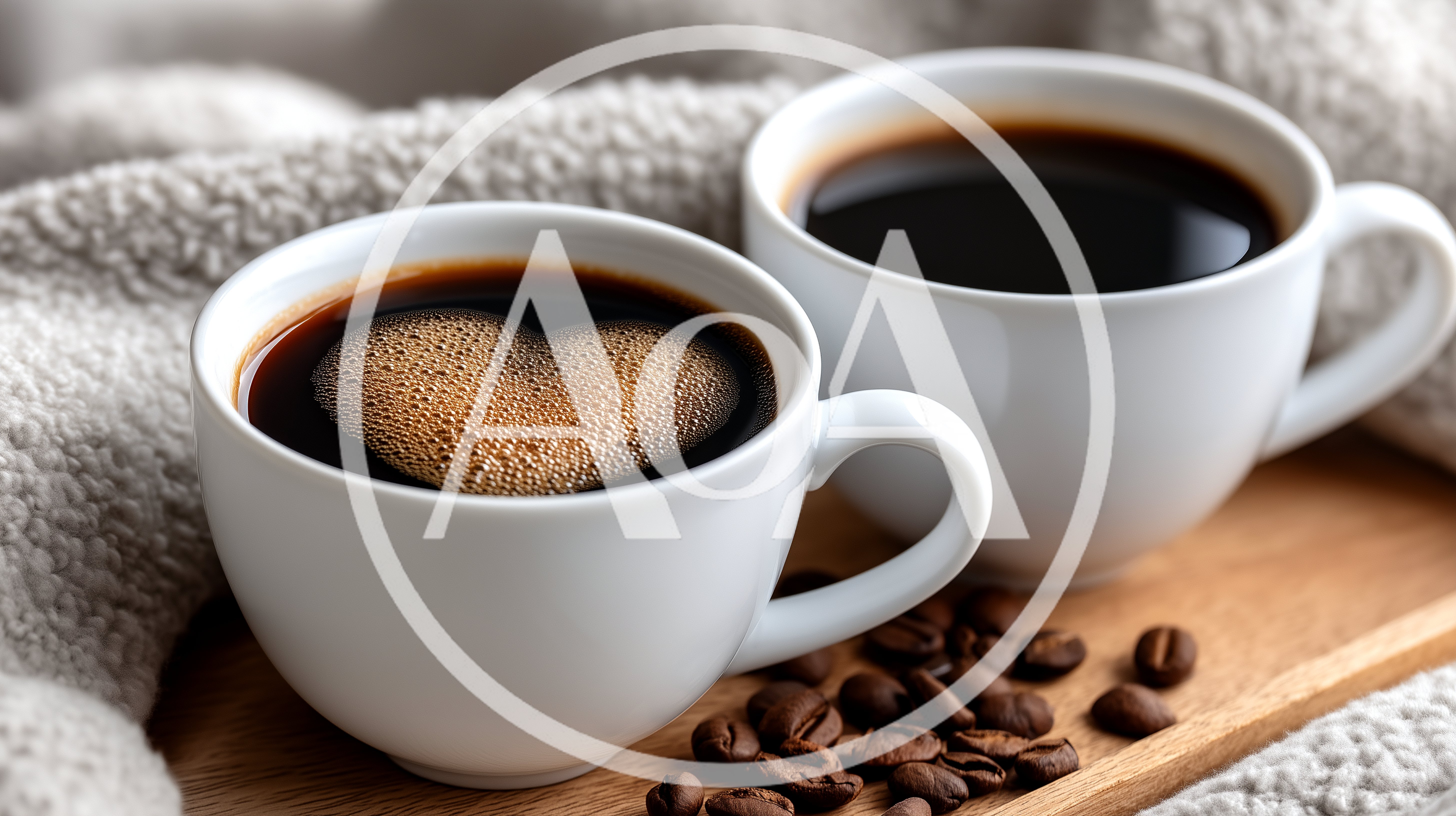 Two White Coffee Cups With Heart Foam