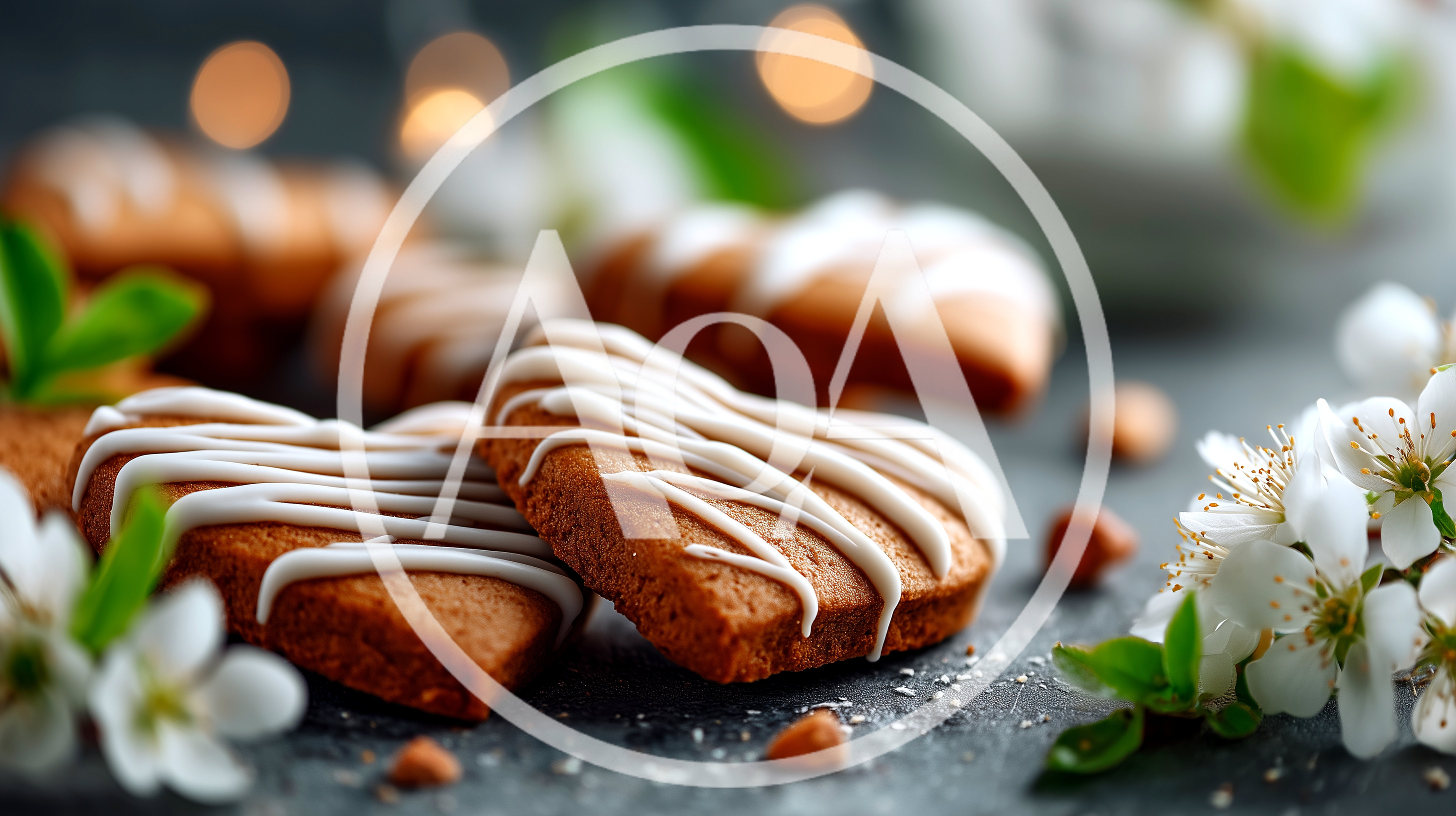 Heart Shaped Cookies With White Icing And Flowers