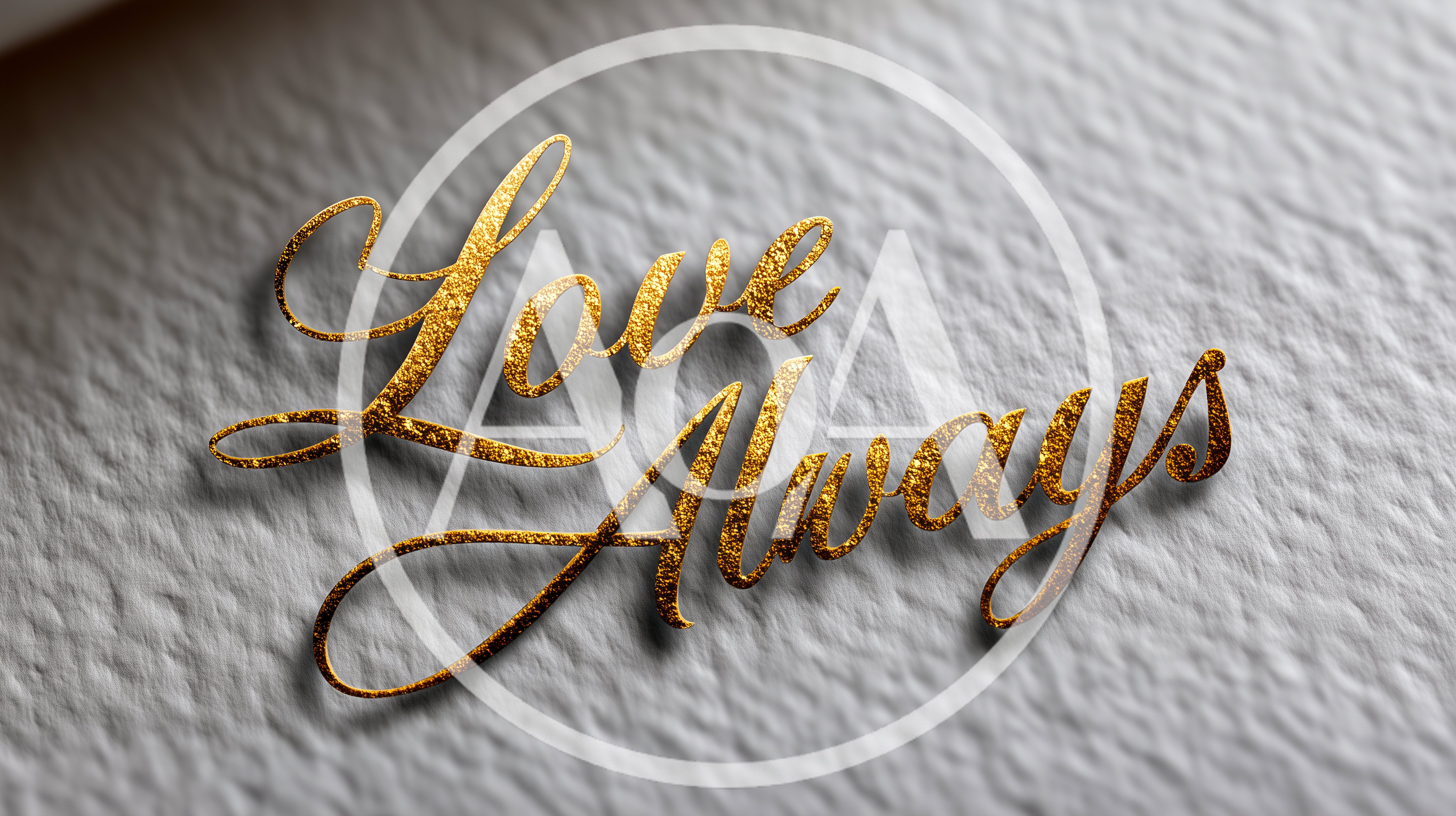 Gold Glittering Love Always Text On Textured Paper