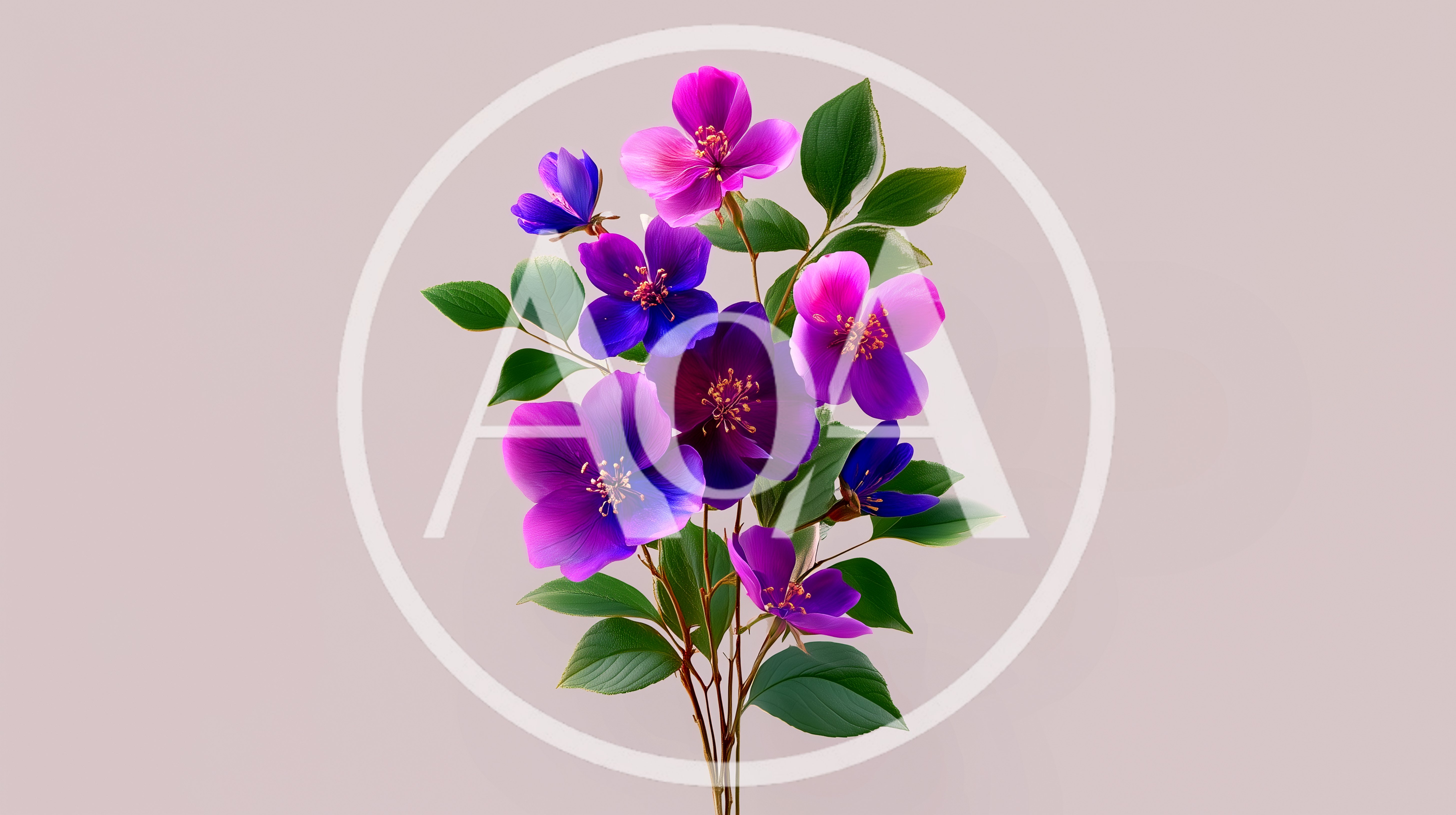 Vibrant Purple And Pink Flowers On A Stem