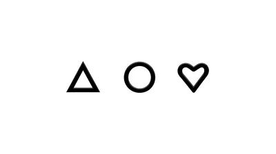 Minimalist Geometric Triangle Circle And Heart Line Art Icons