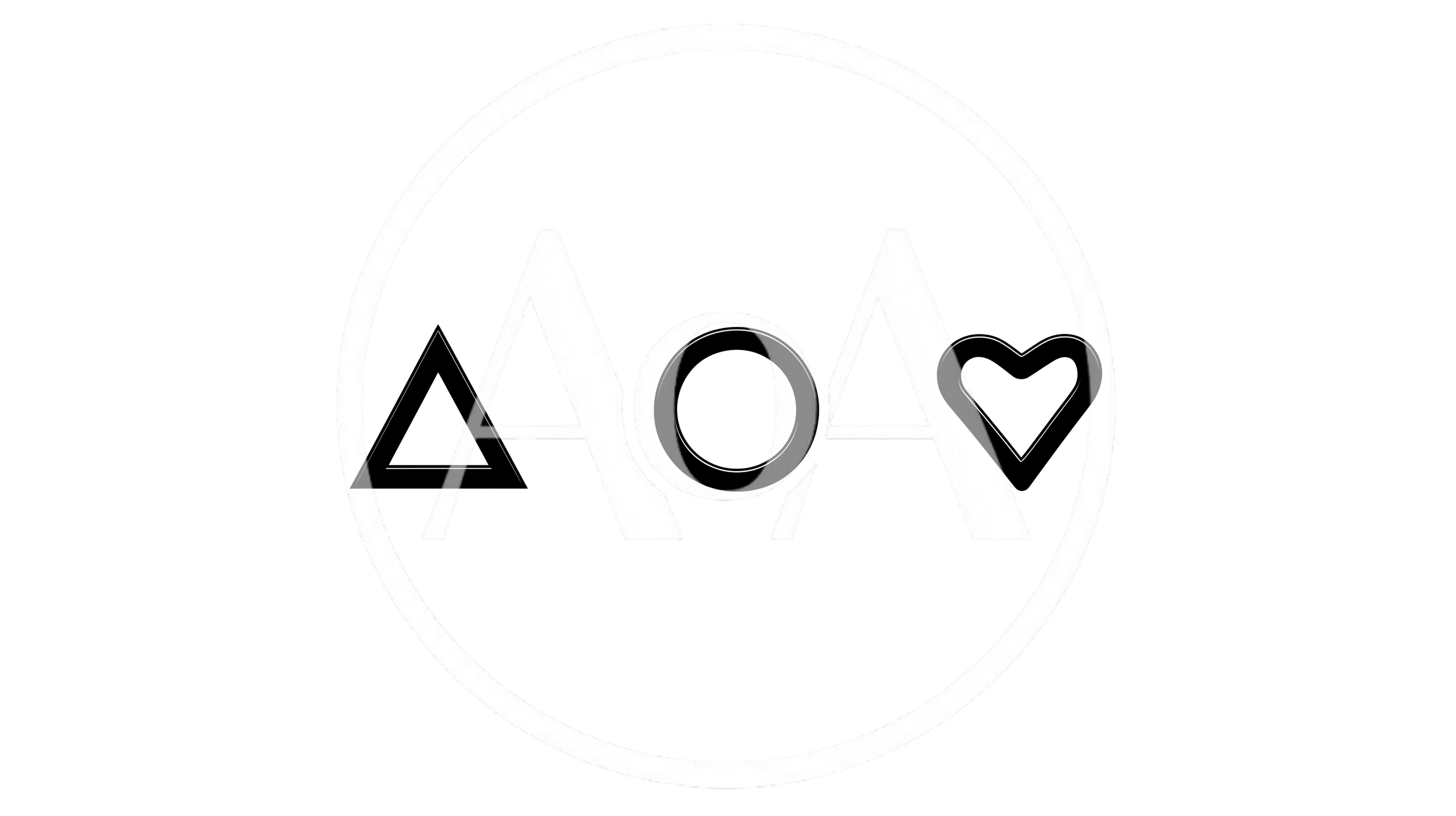 Minimalist Geometric Triangle Circle And Heart Line Art Icons