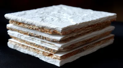 Stack Of Square White Plaster Coasters