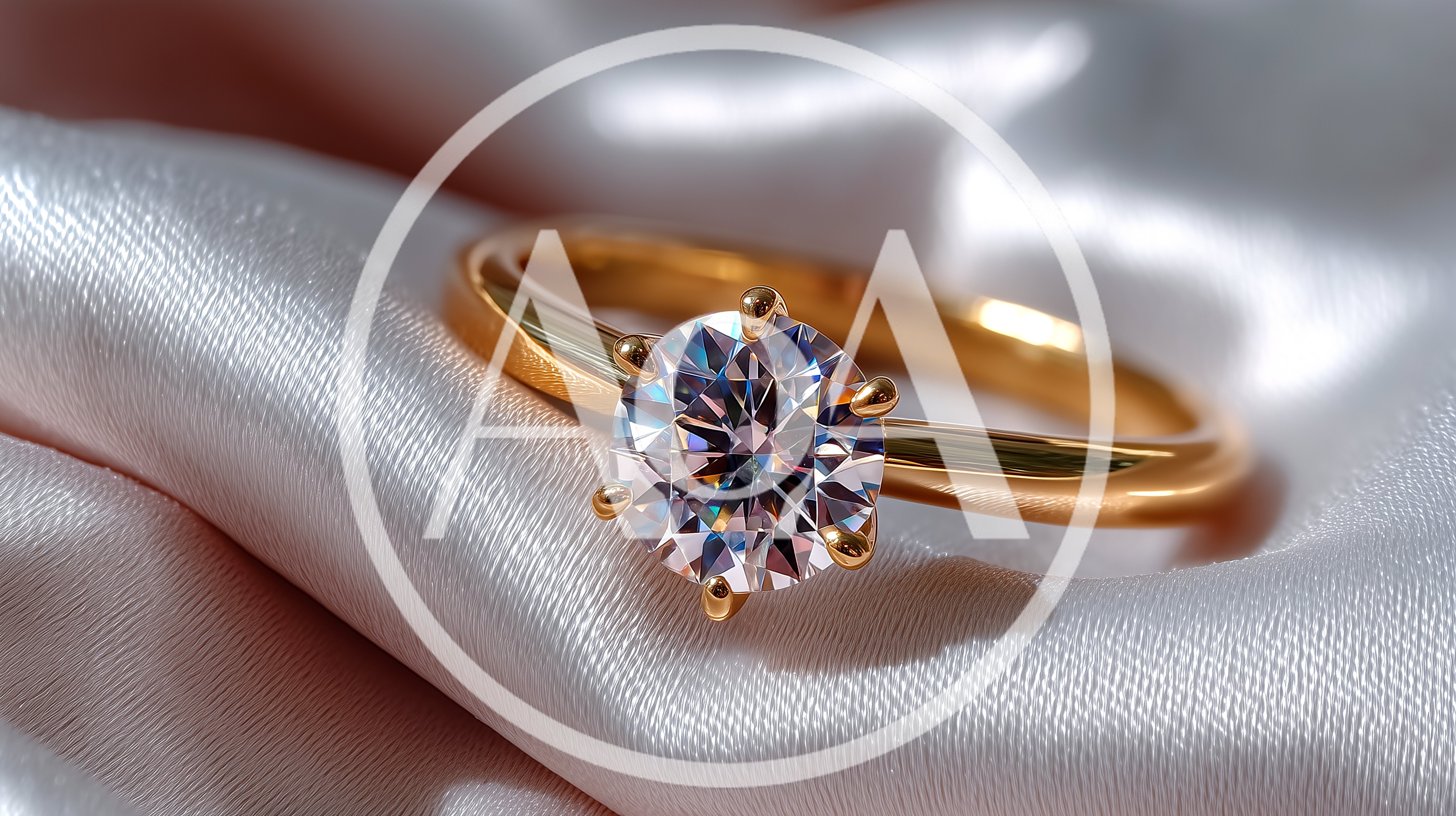 Gold Engagement Ring With Round Cut Diamond