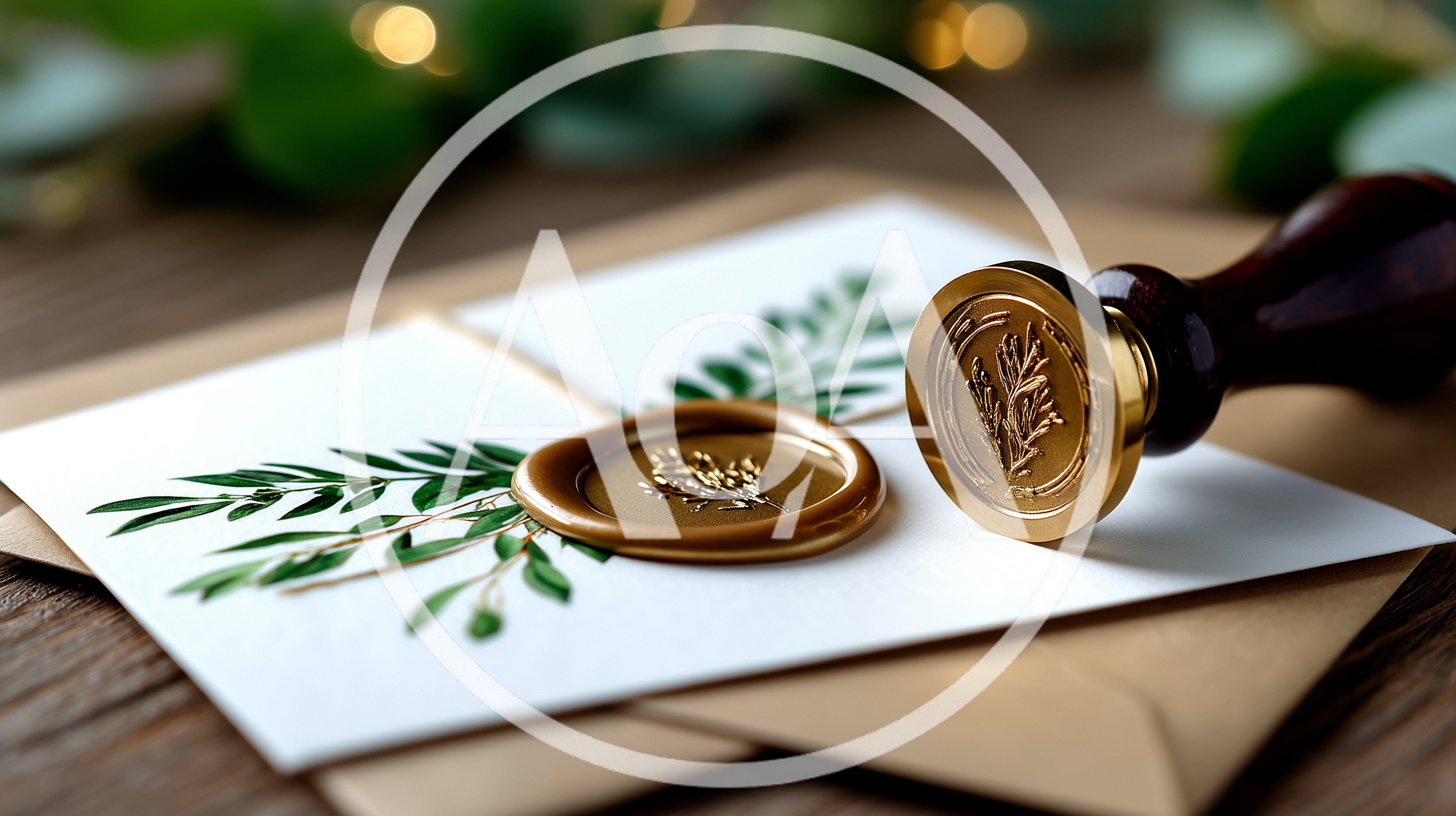 Wax Seal Stamp On Wedding Invitation Envelope