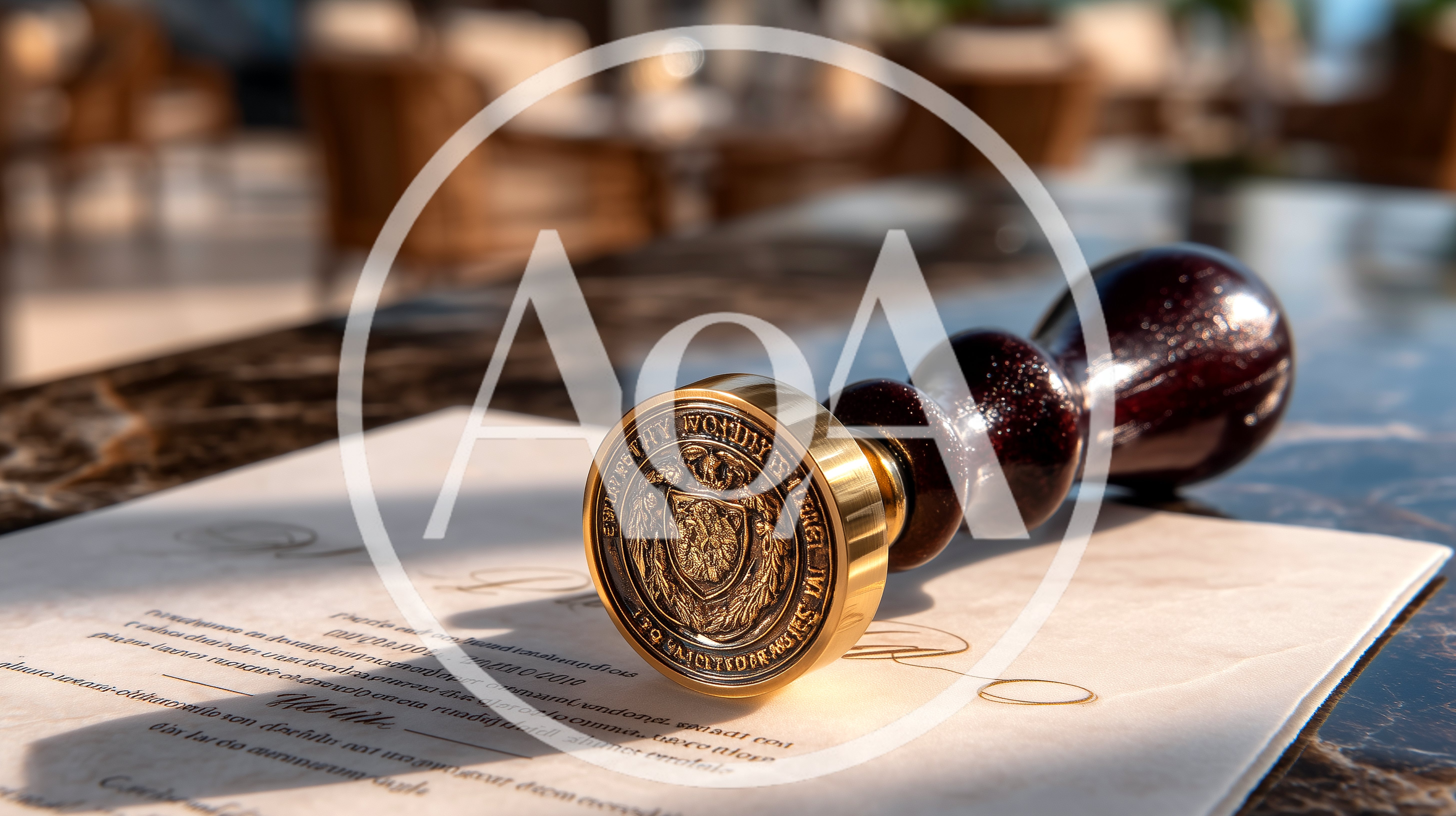 Wax Seal Stamp Resting on Official Document