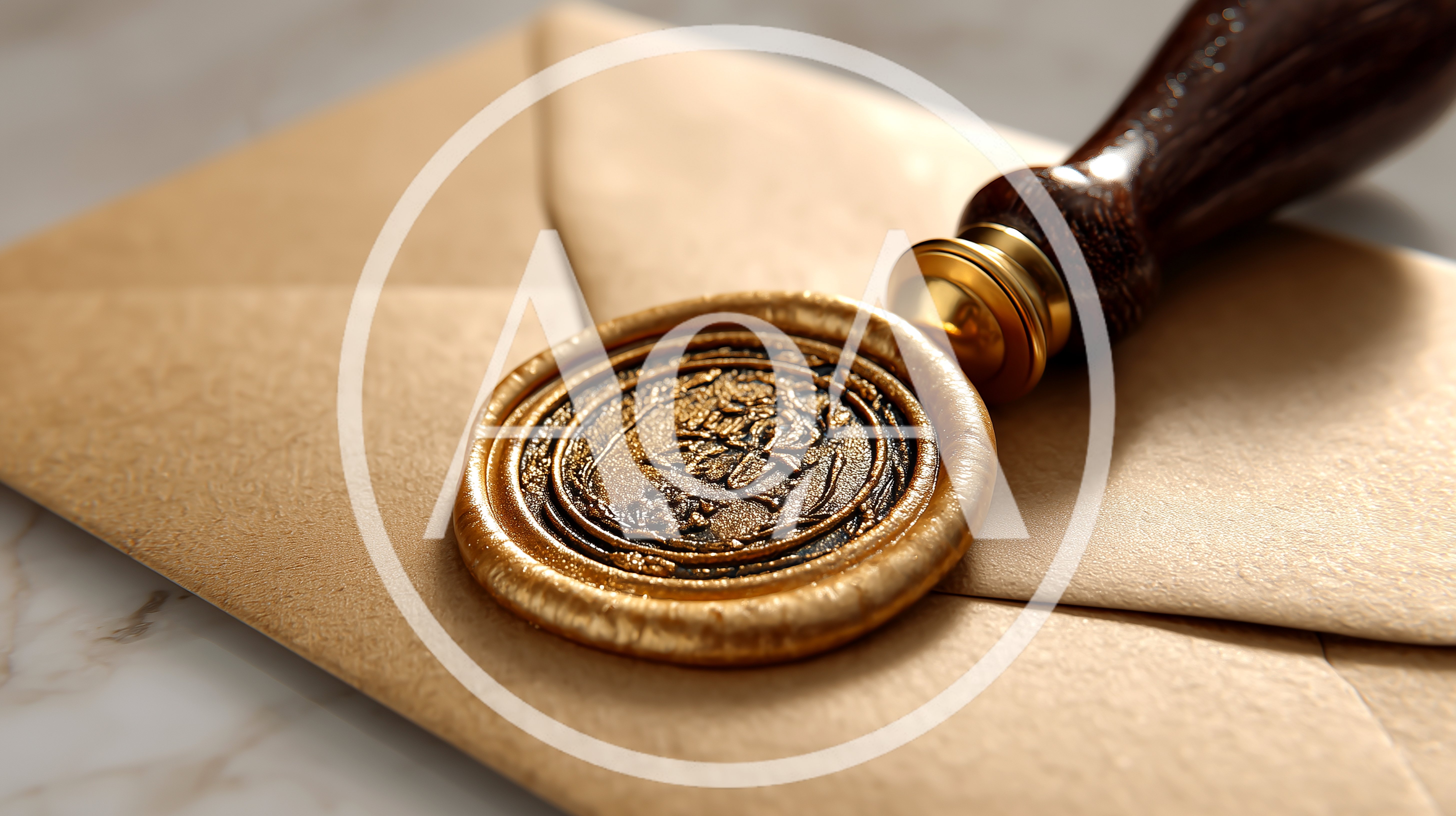 Wax Seal Stamp On A Vintage Paper Envelope