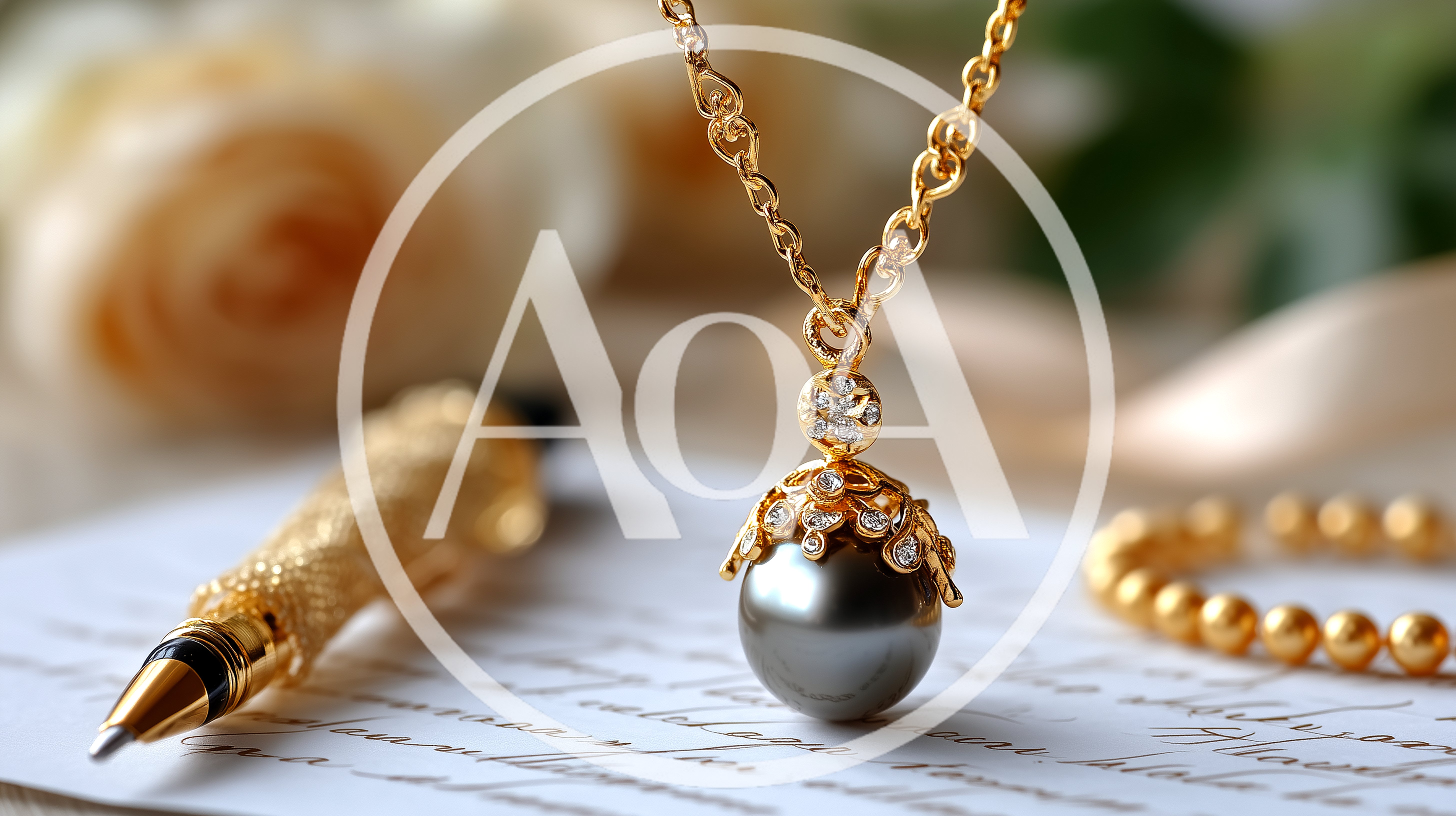 Elegant Pearl Pendant Necklace With Gold Chain