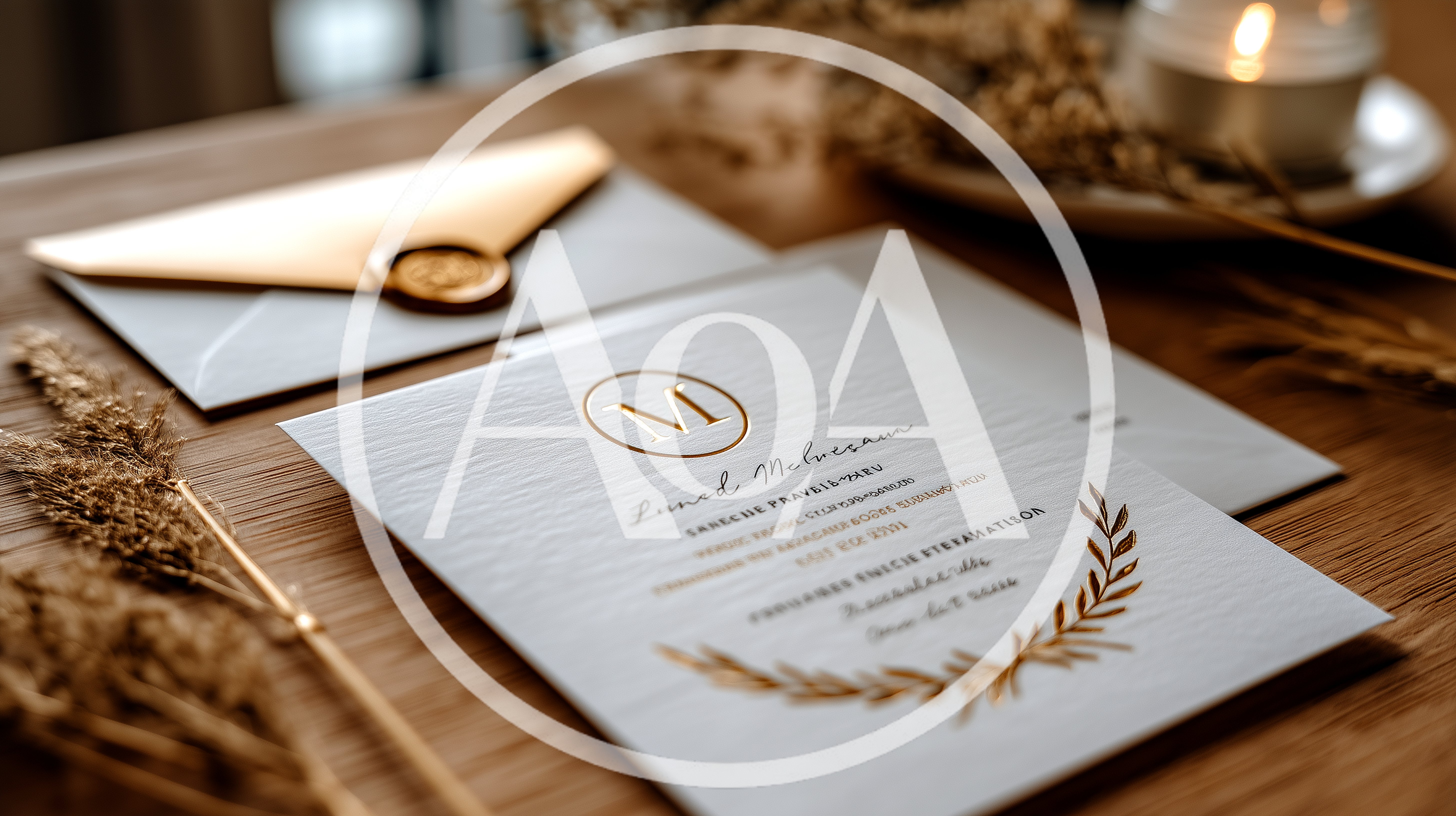 Elegant Wedding Invitation With Gold Foil Details