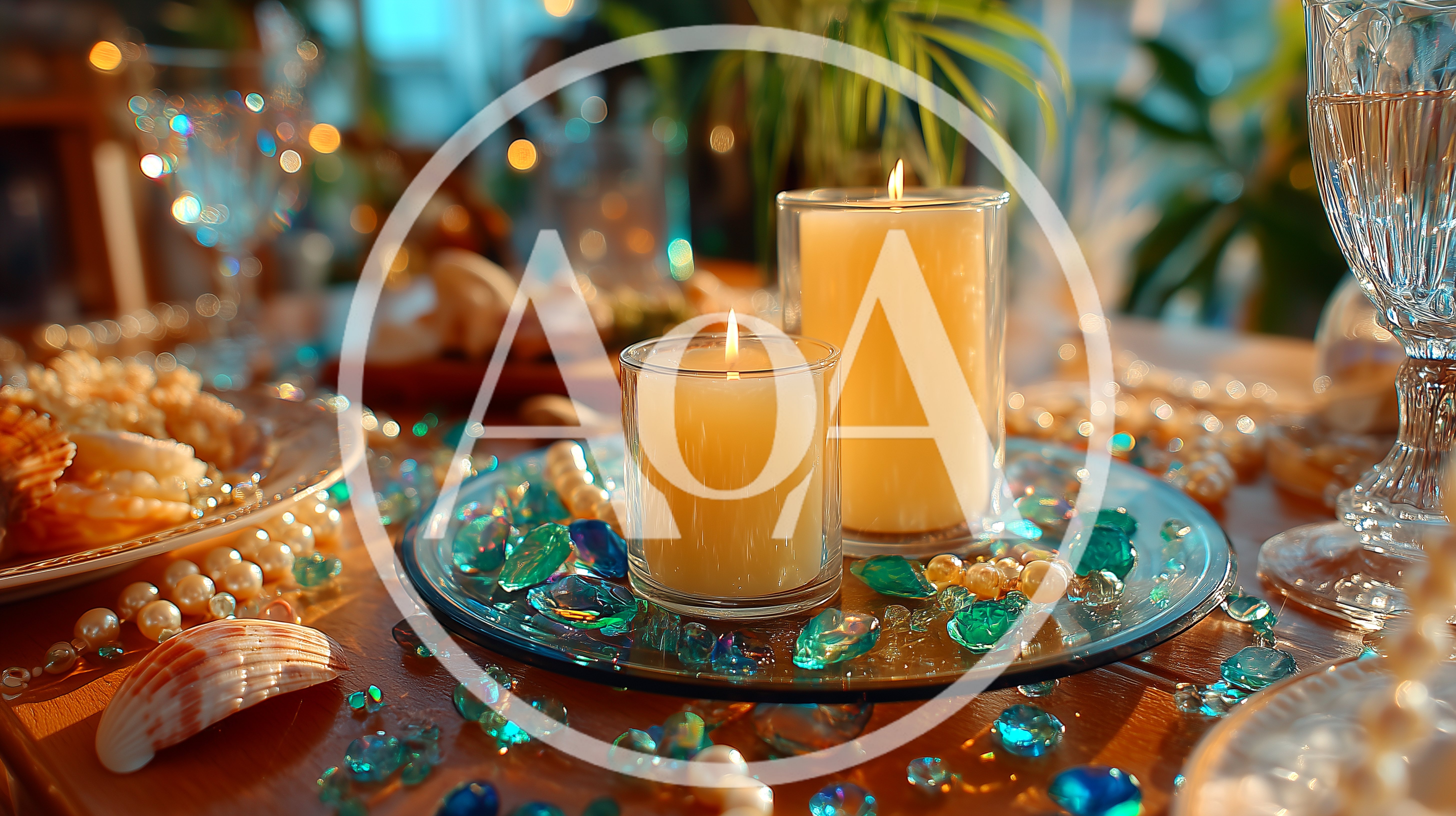 Two Lit Candles On A Decorated Table