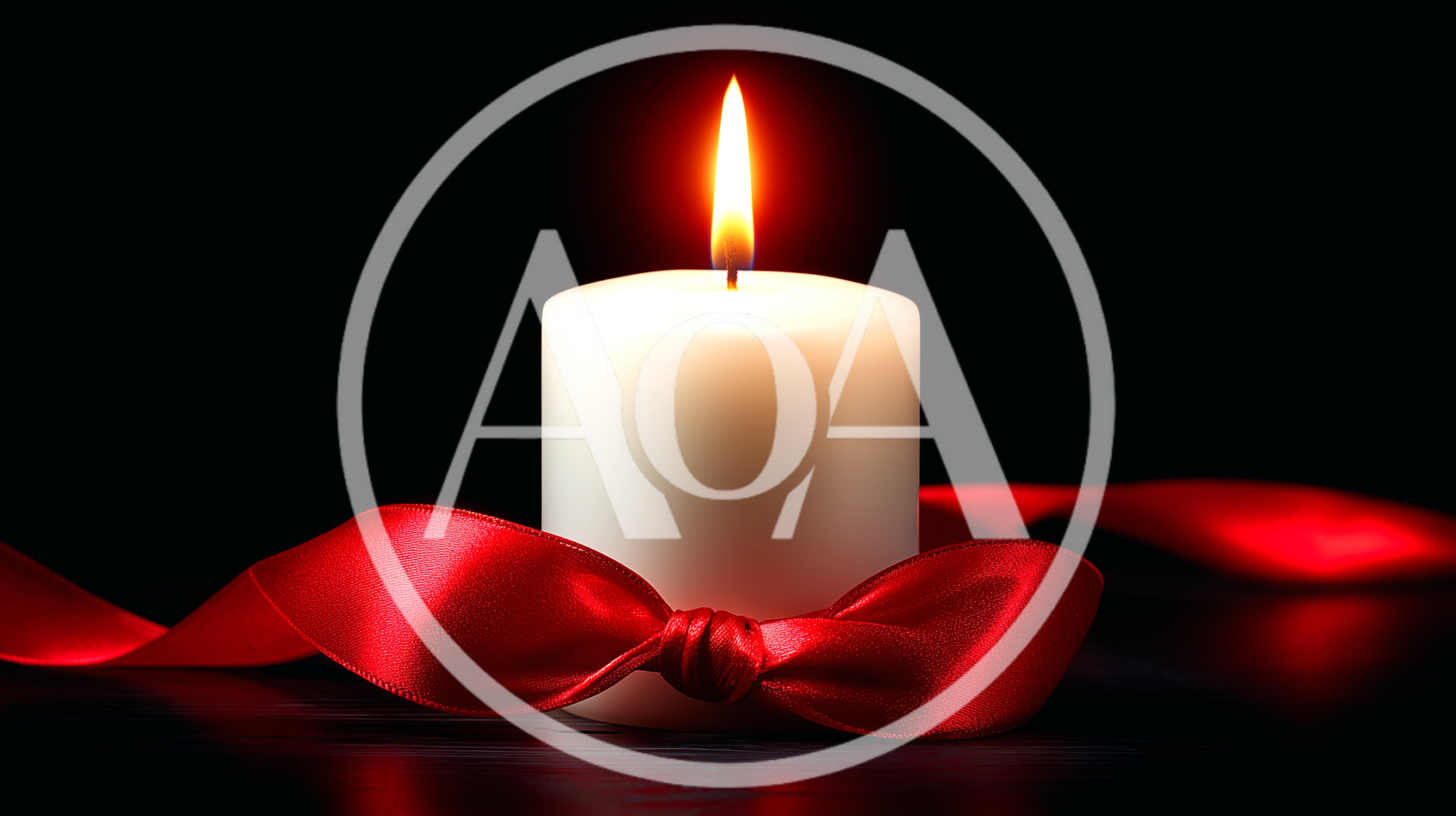 White Pillar Candle With Red Ribbon Bow