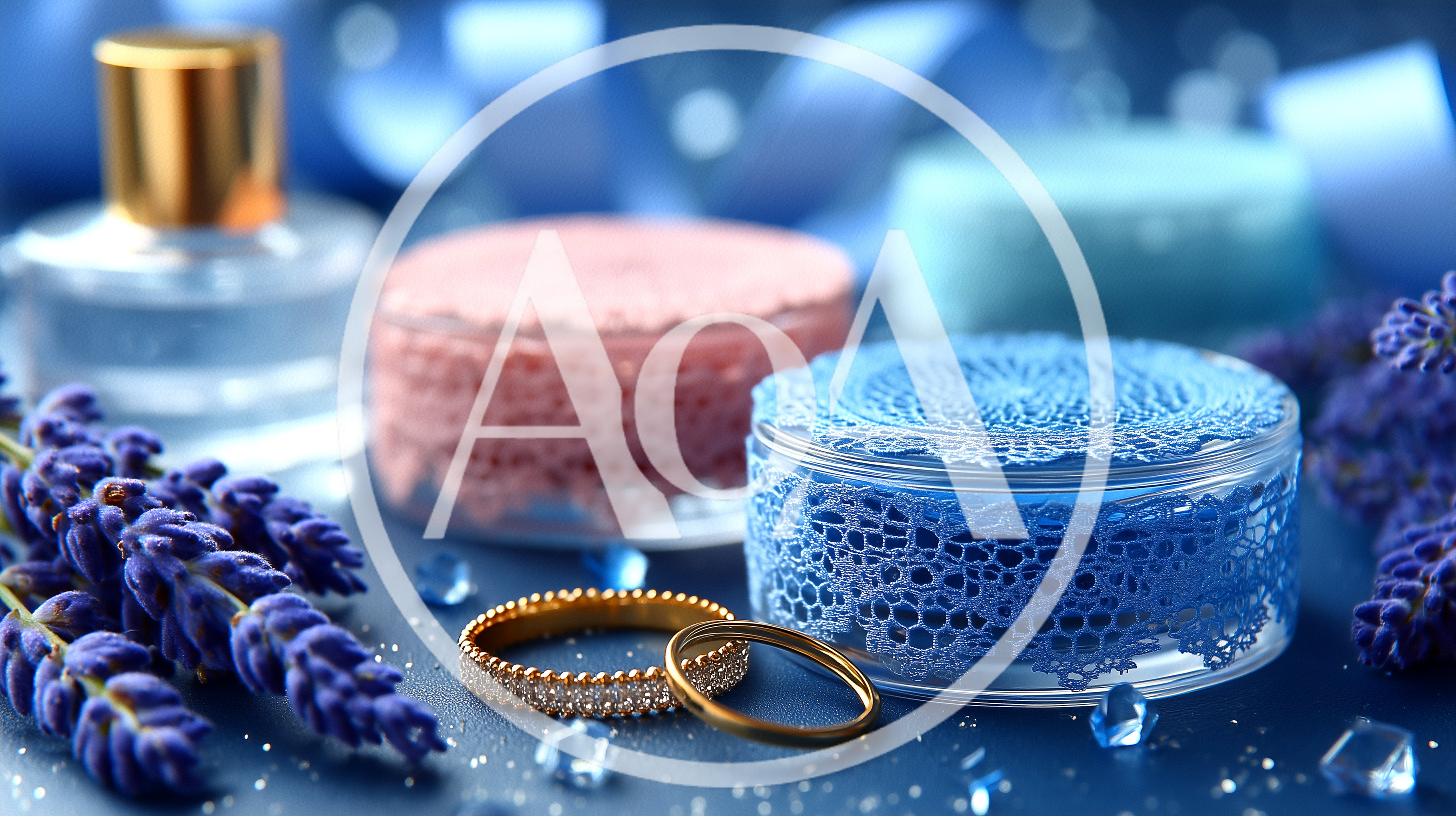 Wedding Rings With Lavender And Decorative Gift Boxes