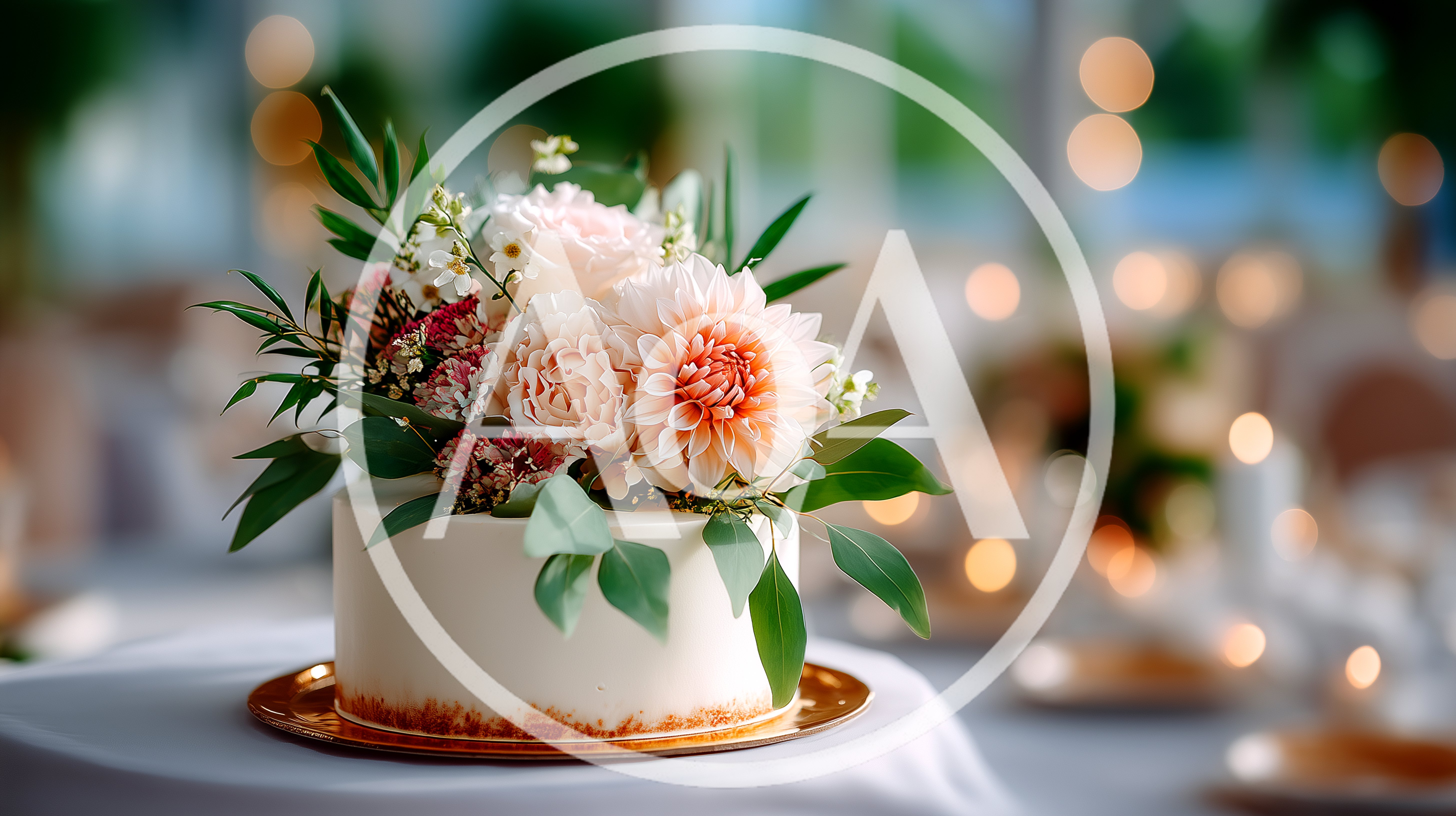 Elegant Wedding Cake Decorated With Fresh Floral Arrangement
