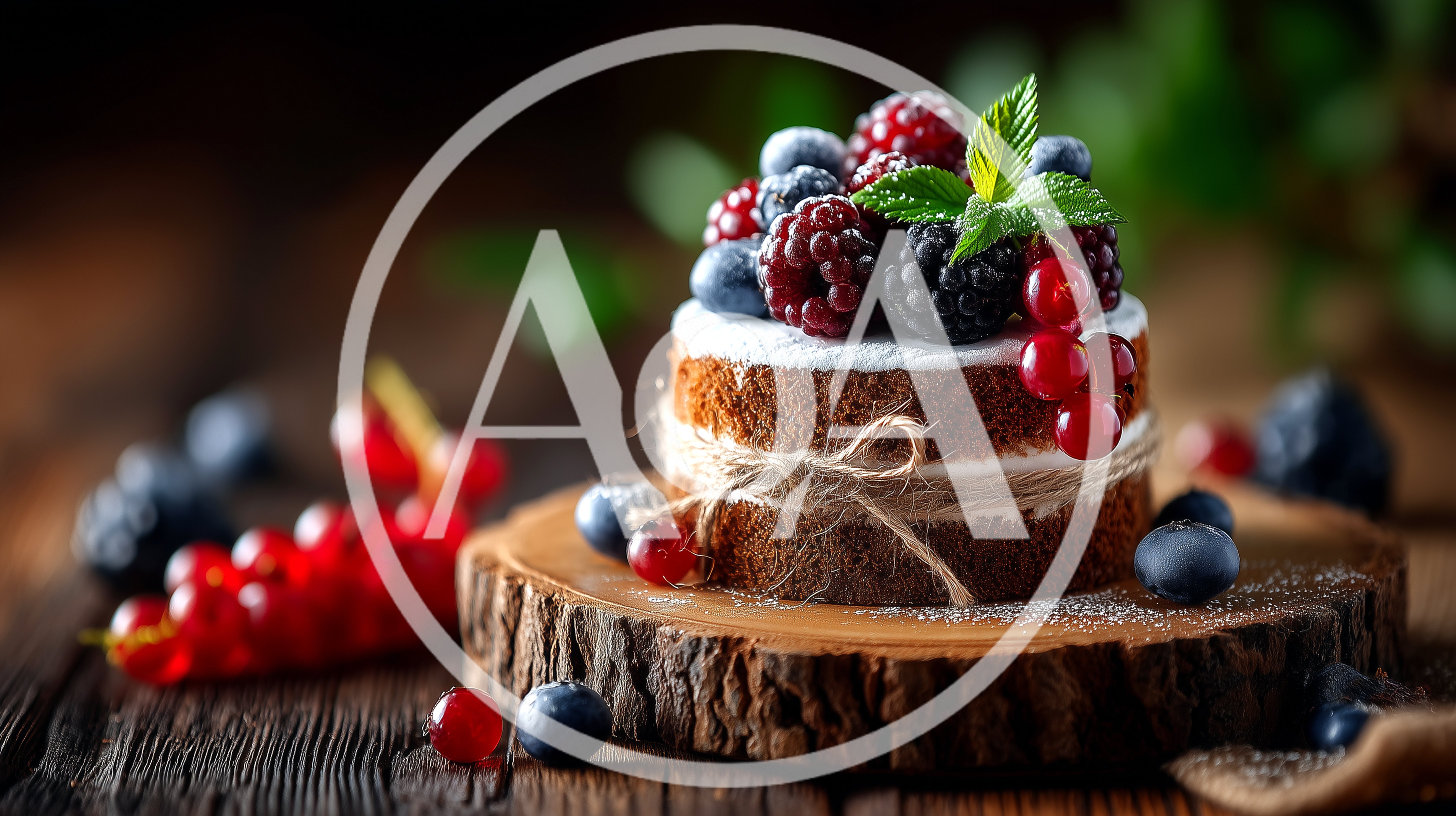 Small Chocolate Cake Topped With Fresh Berries