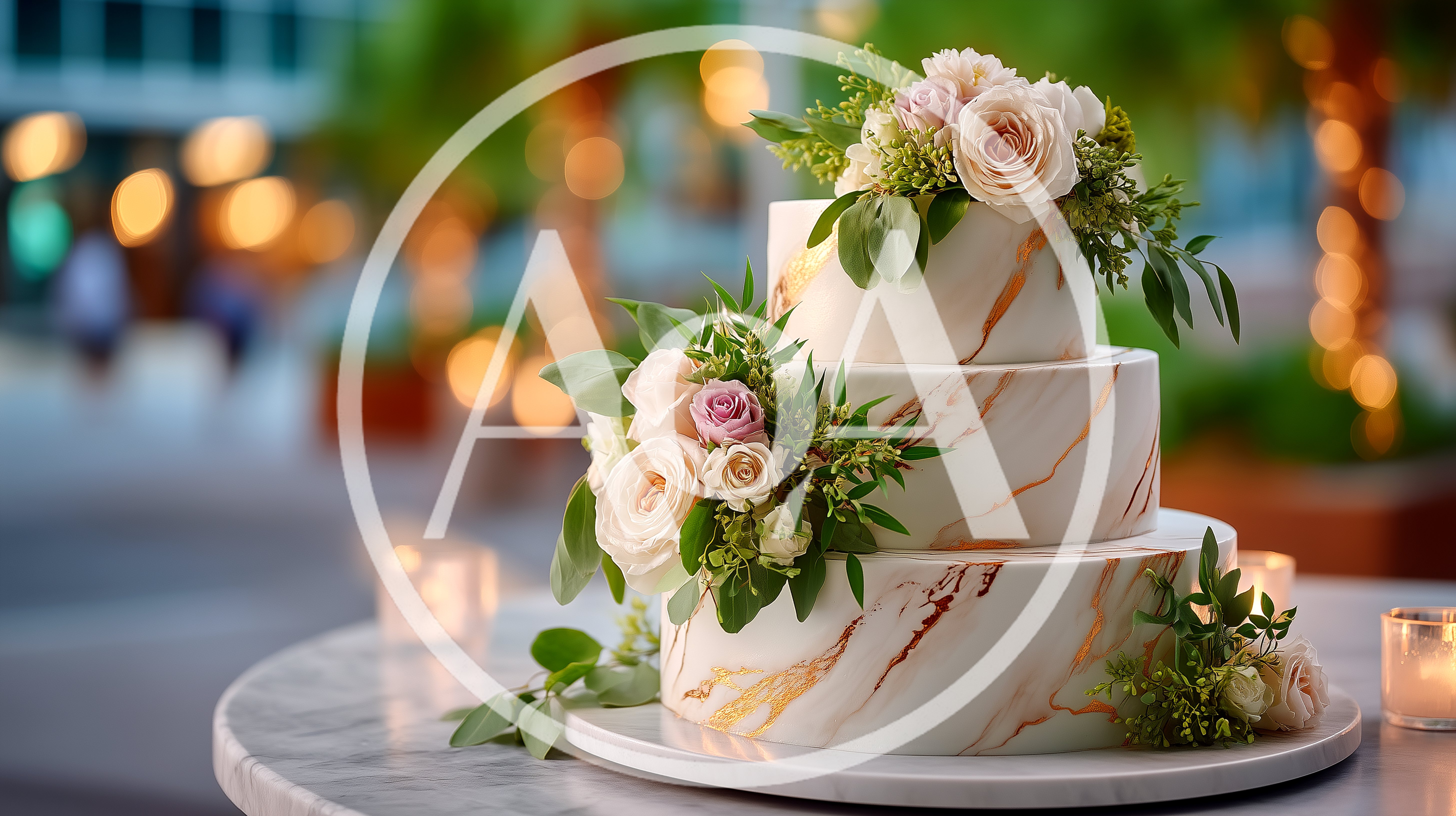 Three Tiered Wedding Cake With Floral Decorations