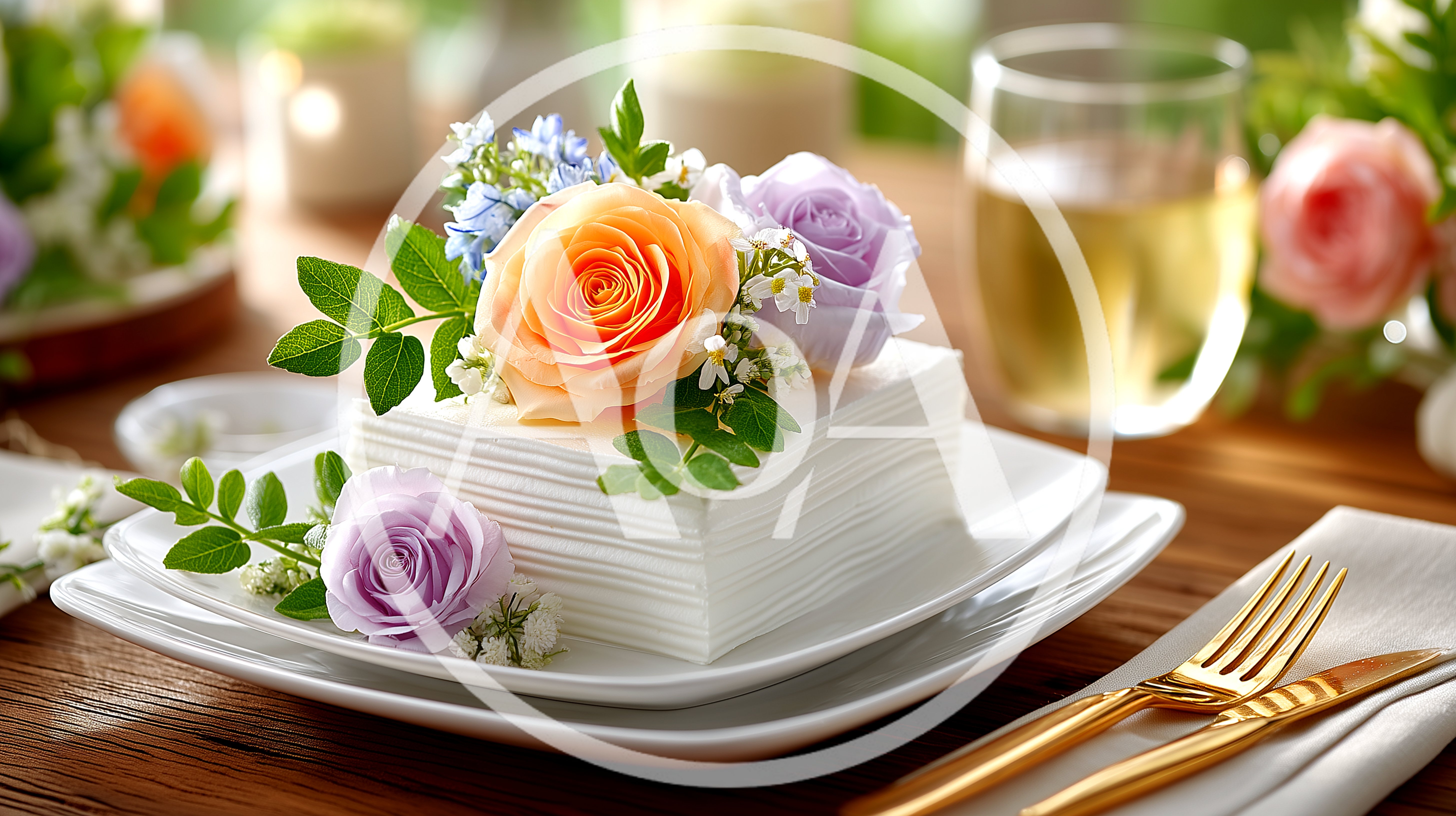 Elegant Table Setting With Floral Napkin Arrangement