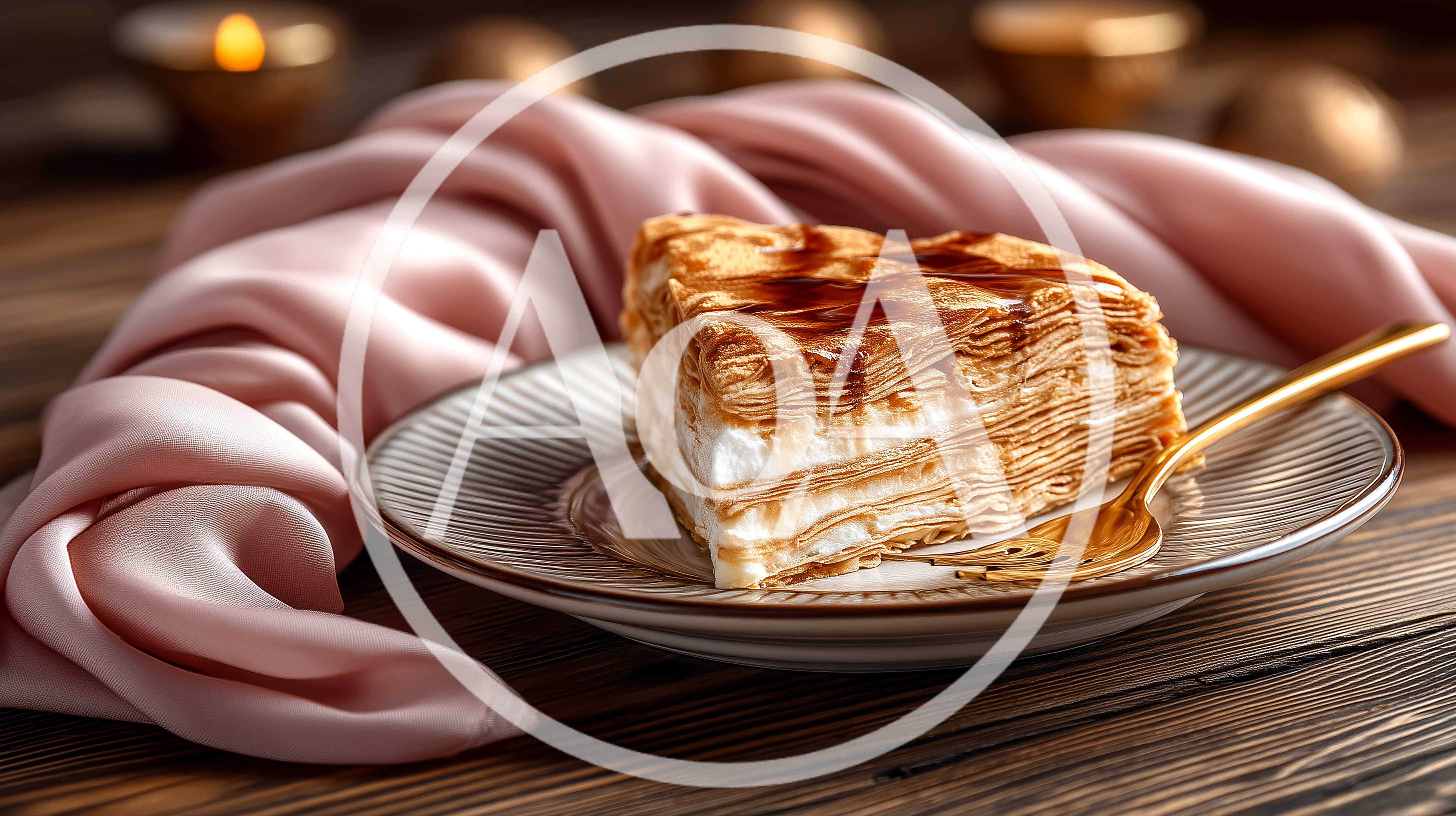Slice Of Mille Feuille Pastry On A Plate