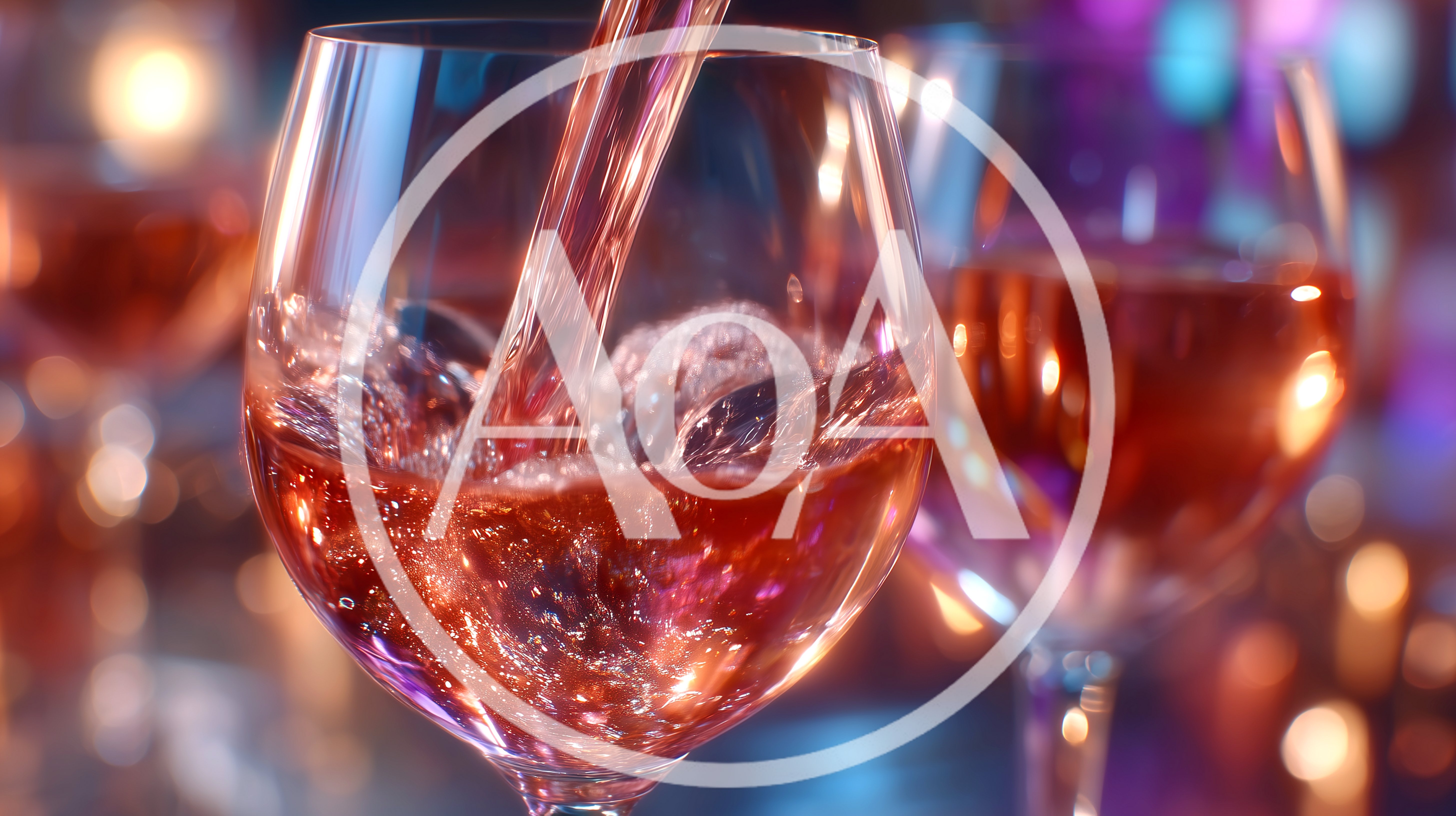 Pouring Rose Wine Into A Glass
