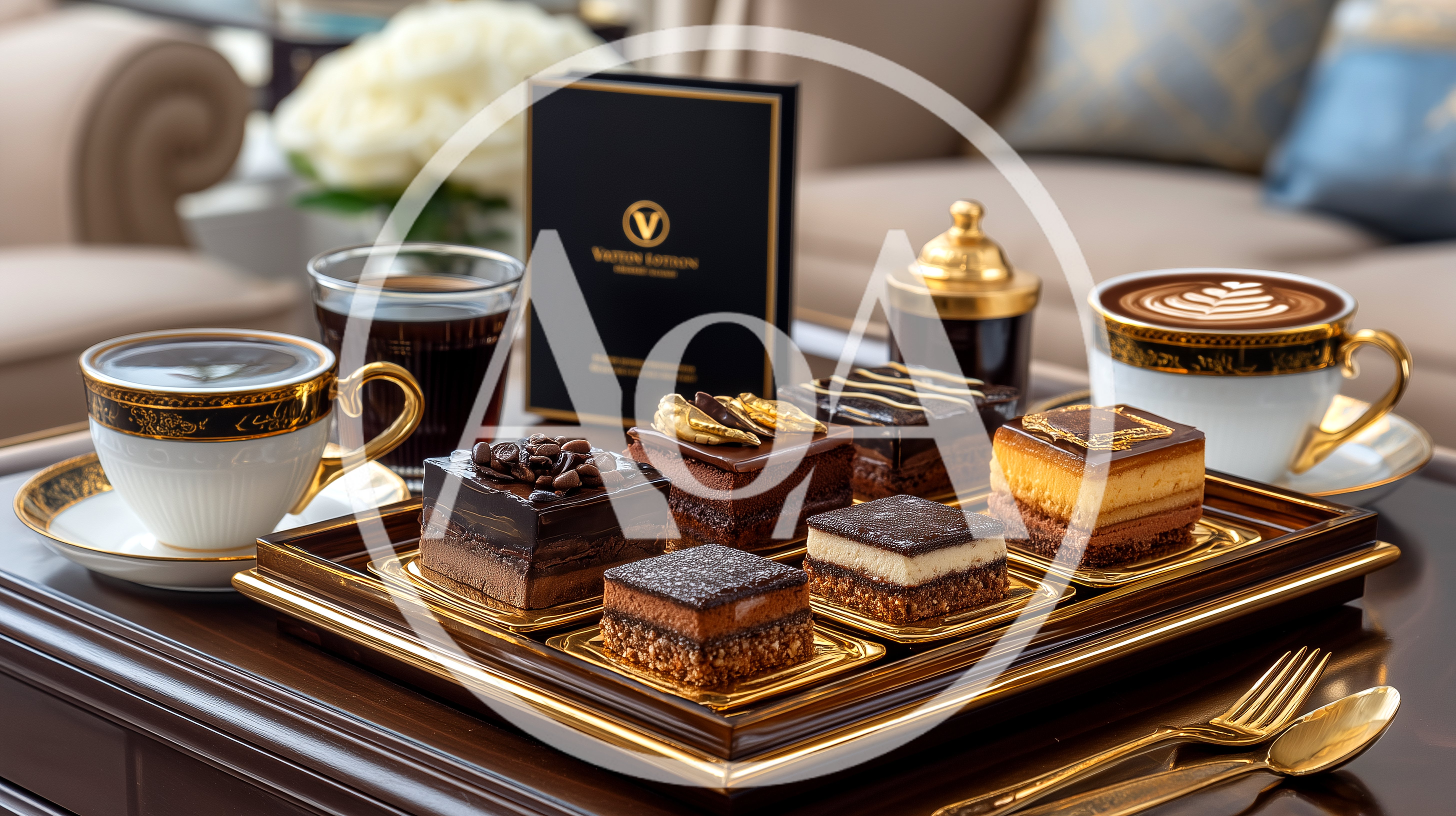 Luxury Afternoon Tea Service With Gourmet Chocolate Desserts