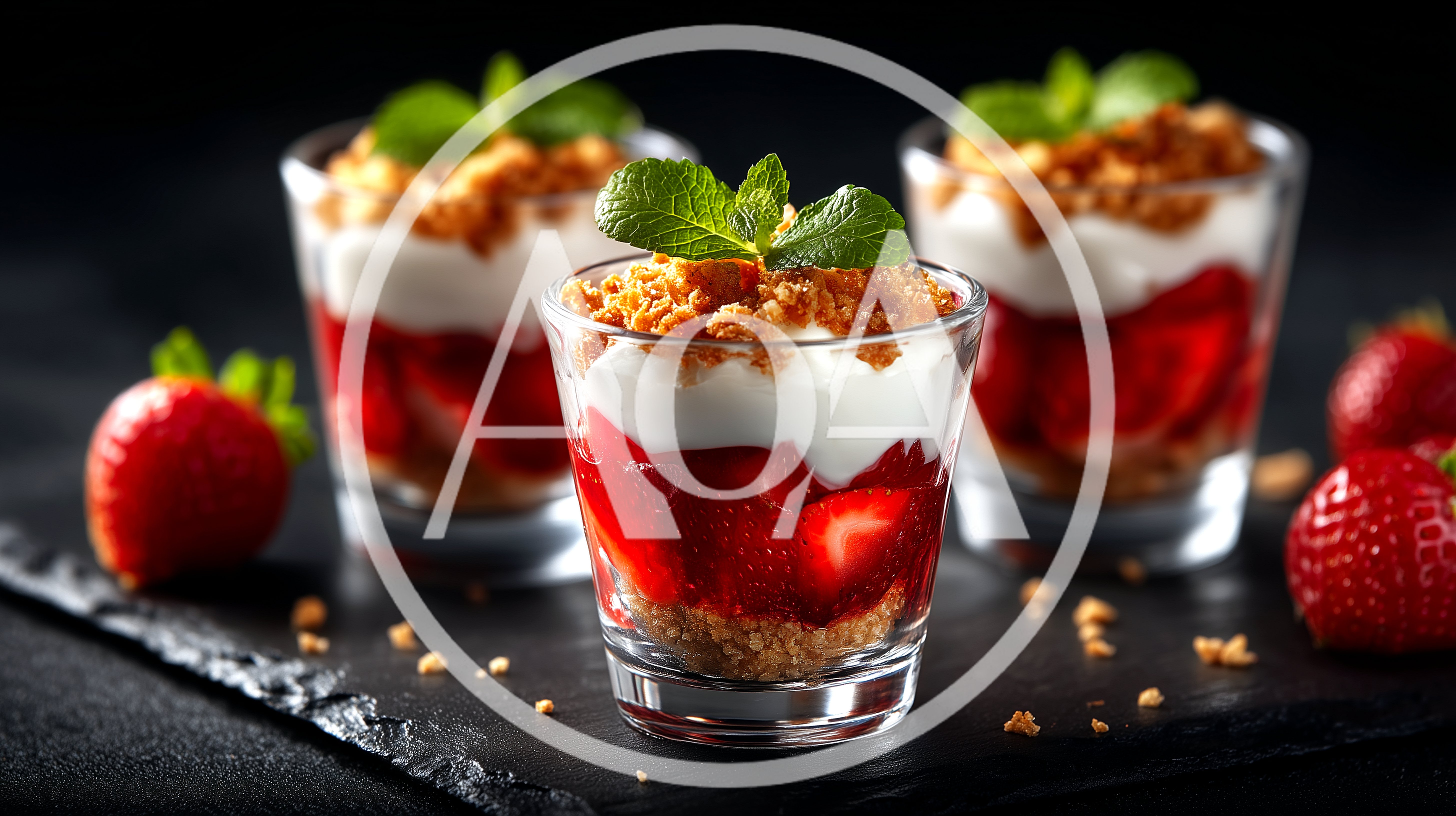 Strawberry Cheesecake Parfaits In Glass Cups