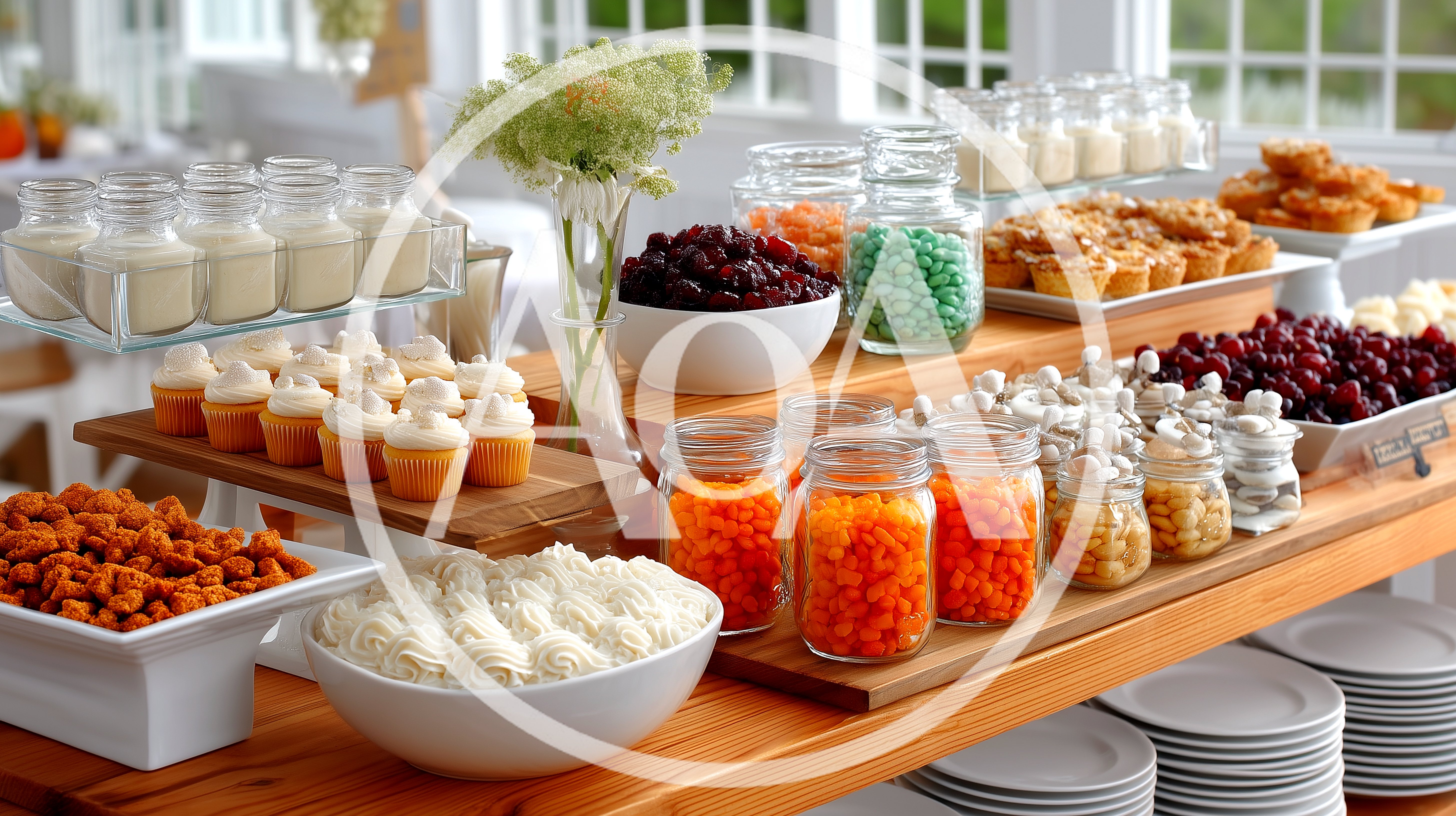 Elegant Dessert Buffet Table With Assorted Sweets