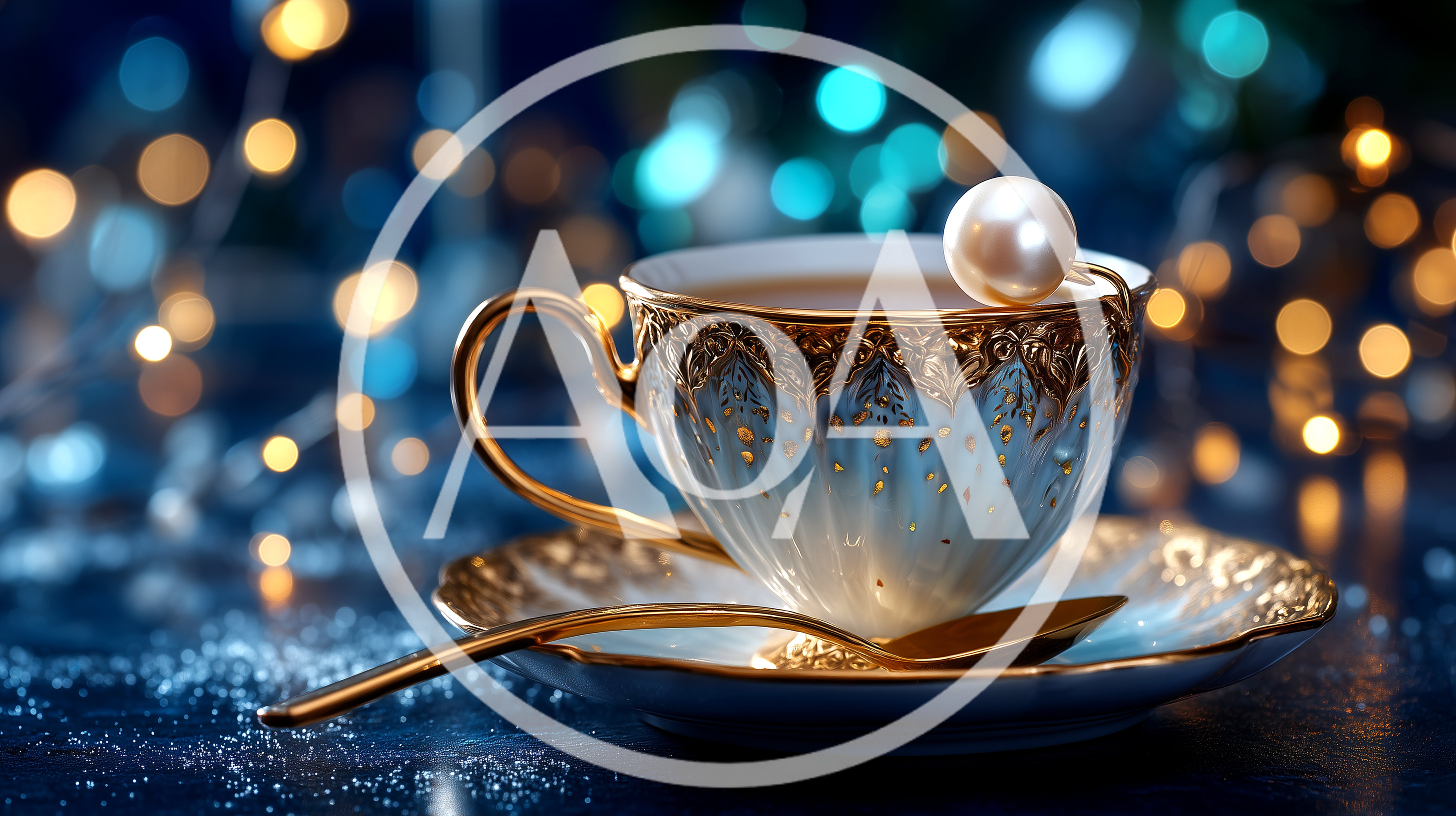 Elegant Teacup With Pearl And Gold Accents