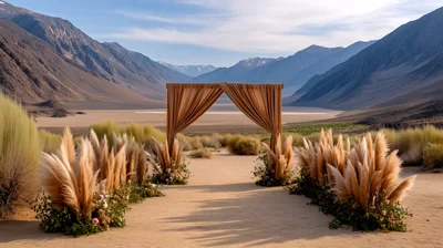 Desert Wedding Arch With Pampas Grass Decor