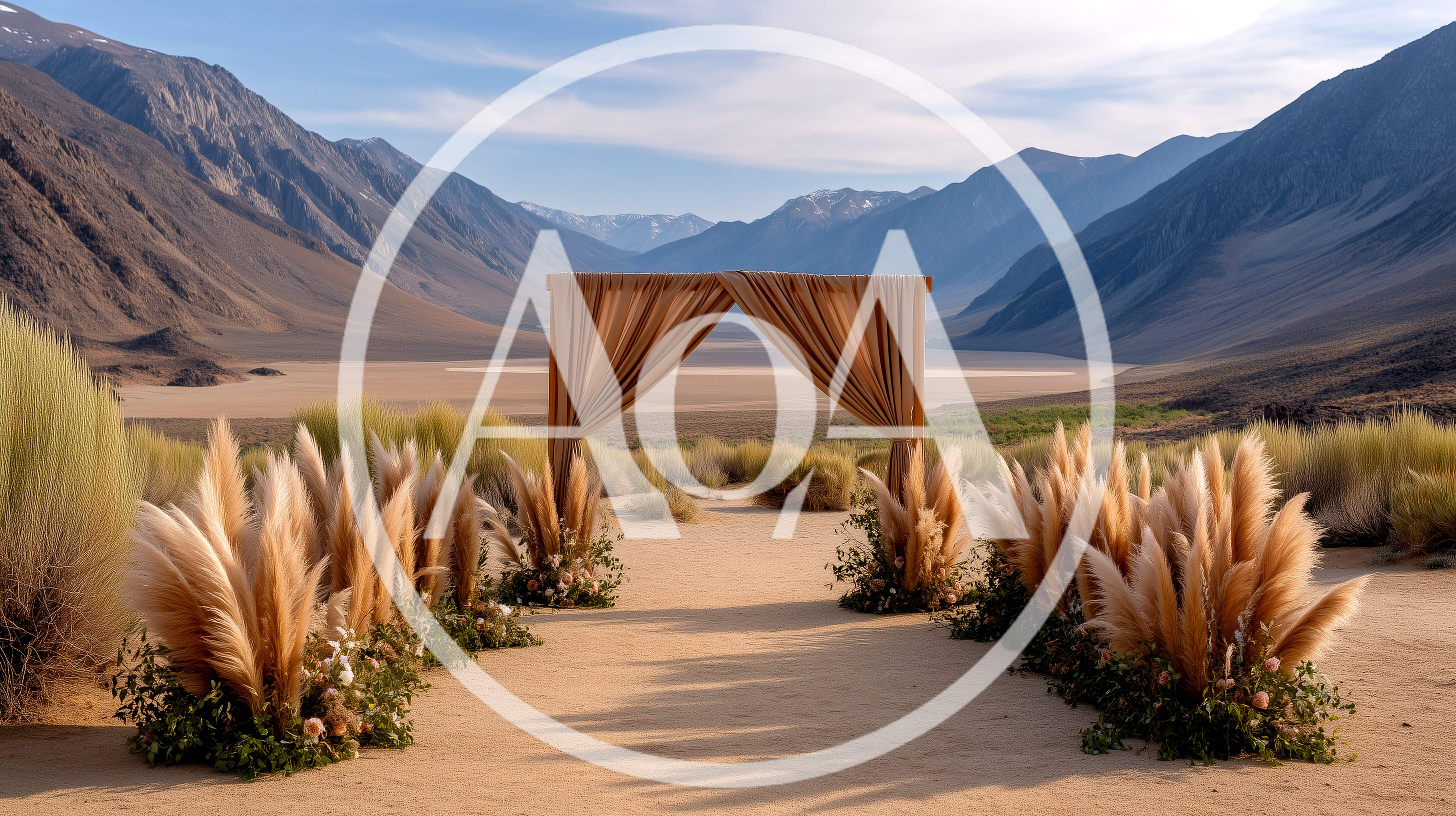 Desert Wedding Arch With Pampas Grass Decor
