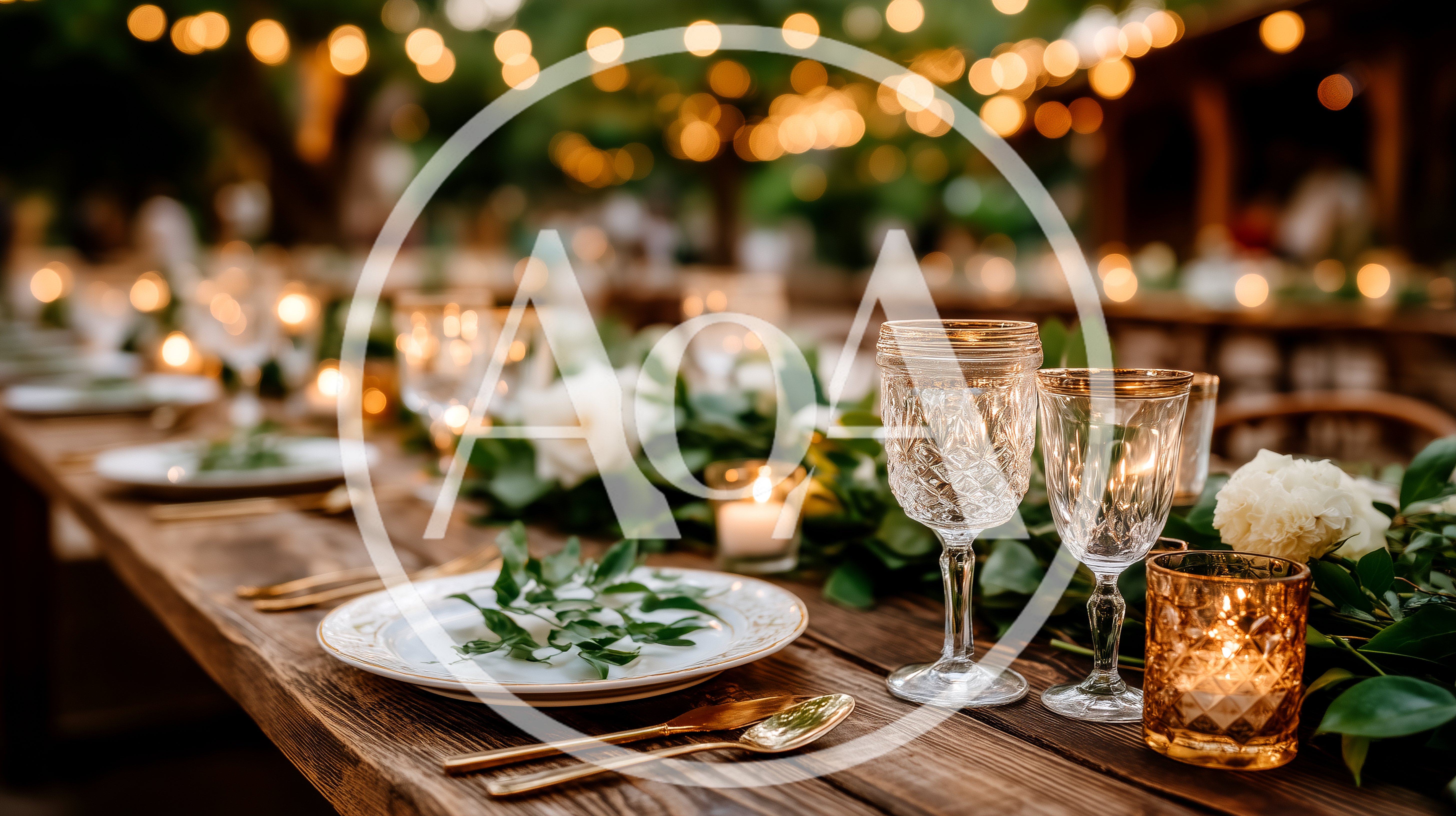 Elegant Outdoor Wedding Reception Table Setting