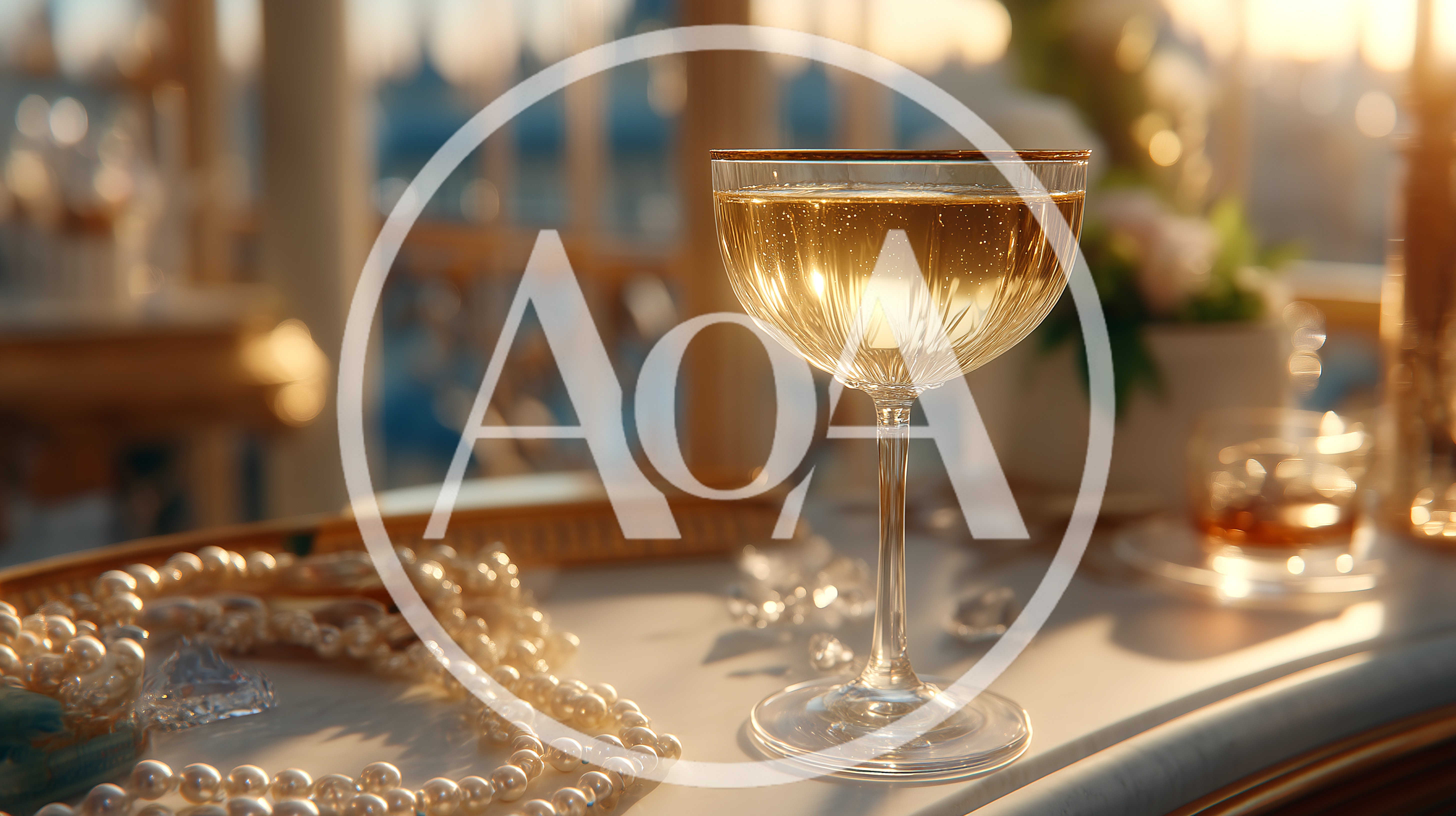 Elegant Champagne Coupe Glass On A Sunny Table