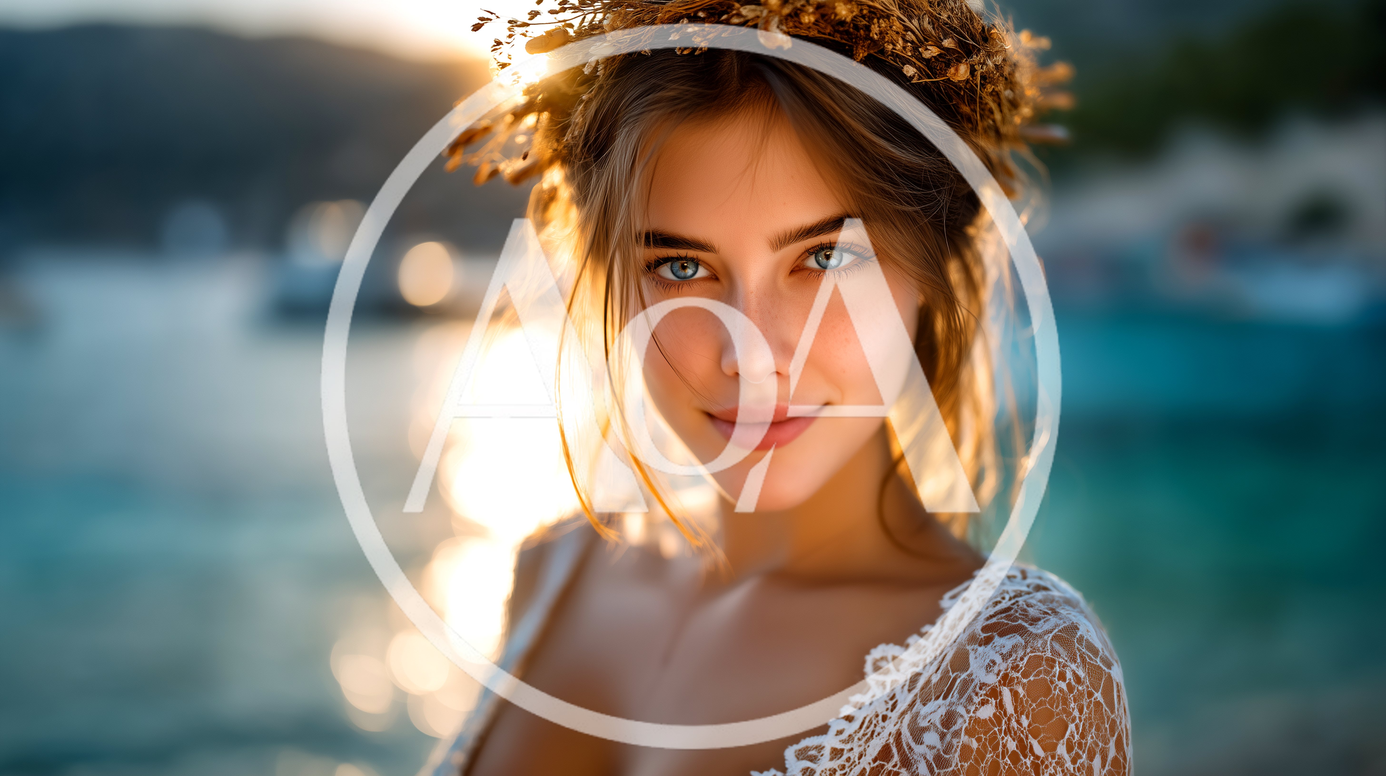 Portrait Of A Beautiful Bride With Floral Crown
