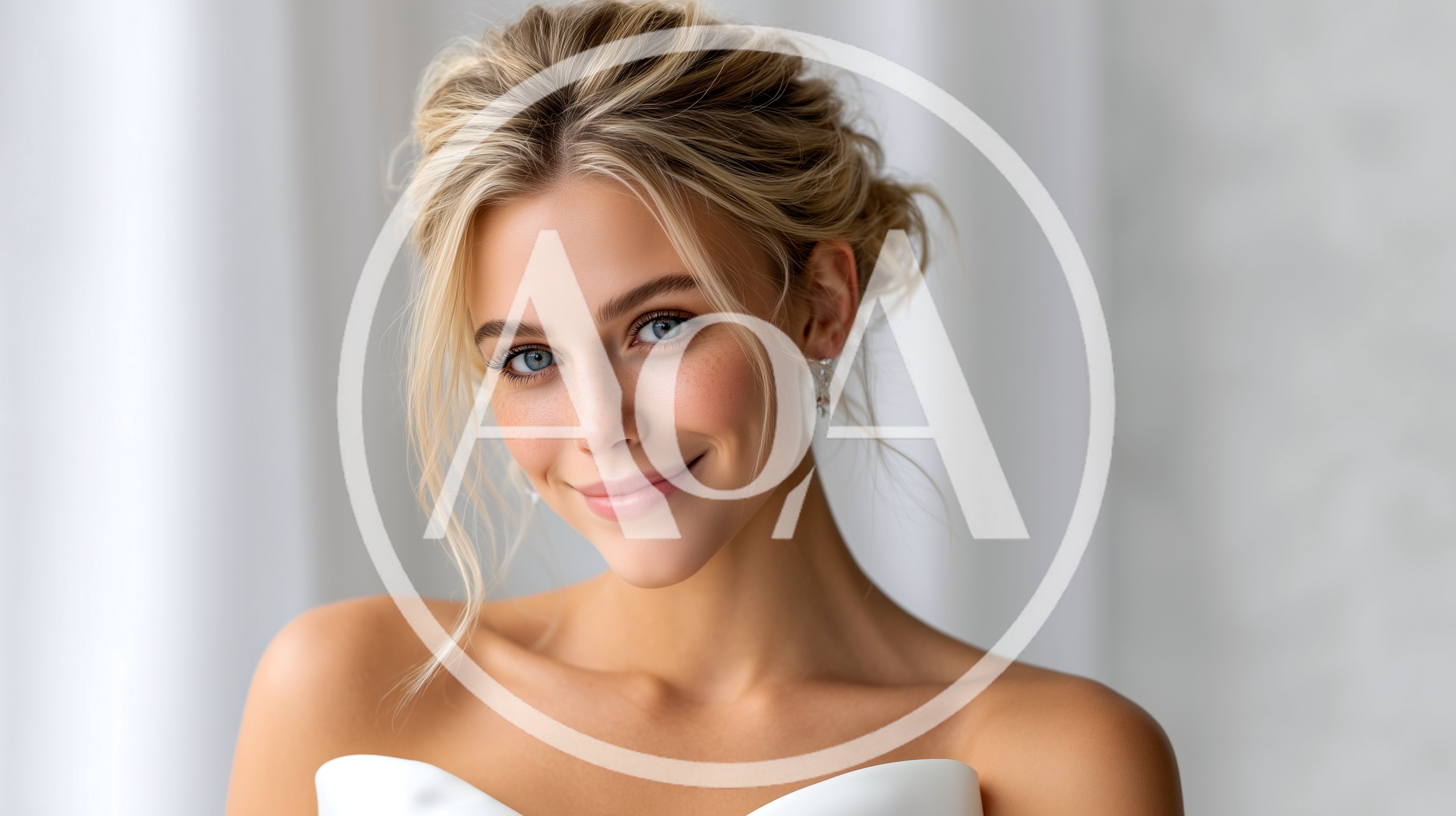 Beautiful Blonde Bride With Elegant Updo Hairstyle