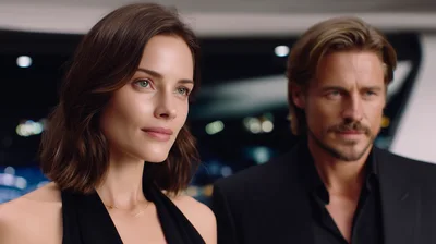 Elegant Couple Standing Together In A Modern Setting