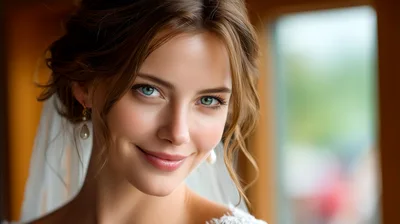 Portrait Of A Beautiful Bride Smiling