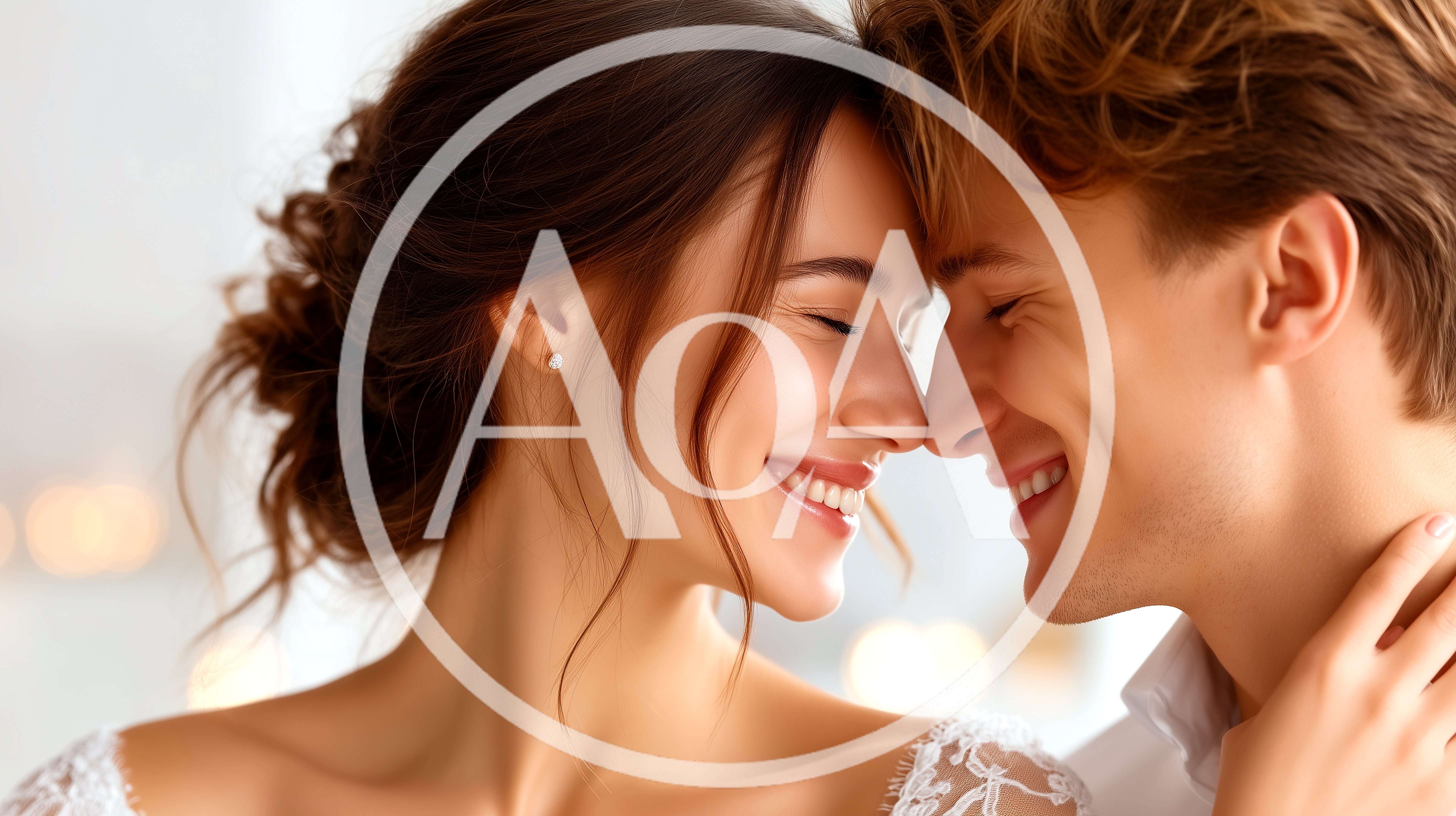 Happy Newlywed Couple Sharing An Intimate Moment