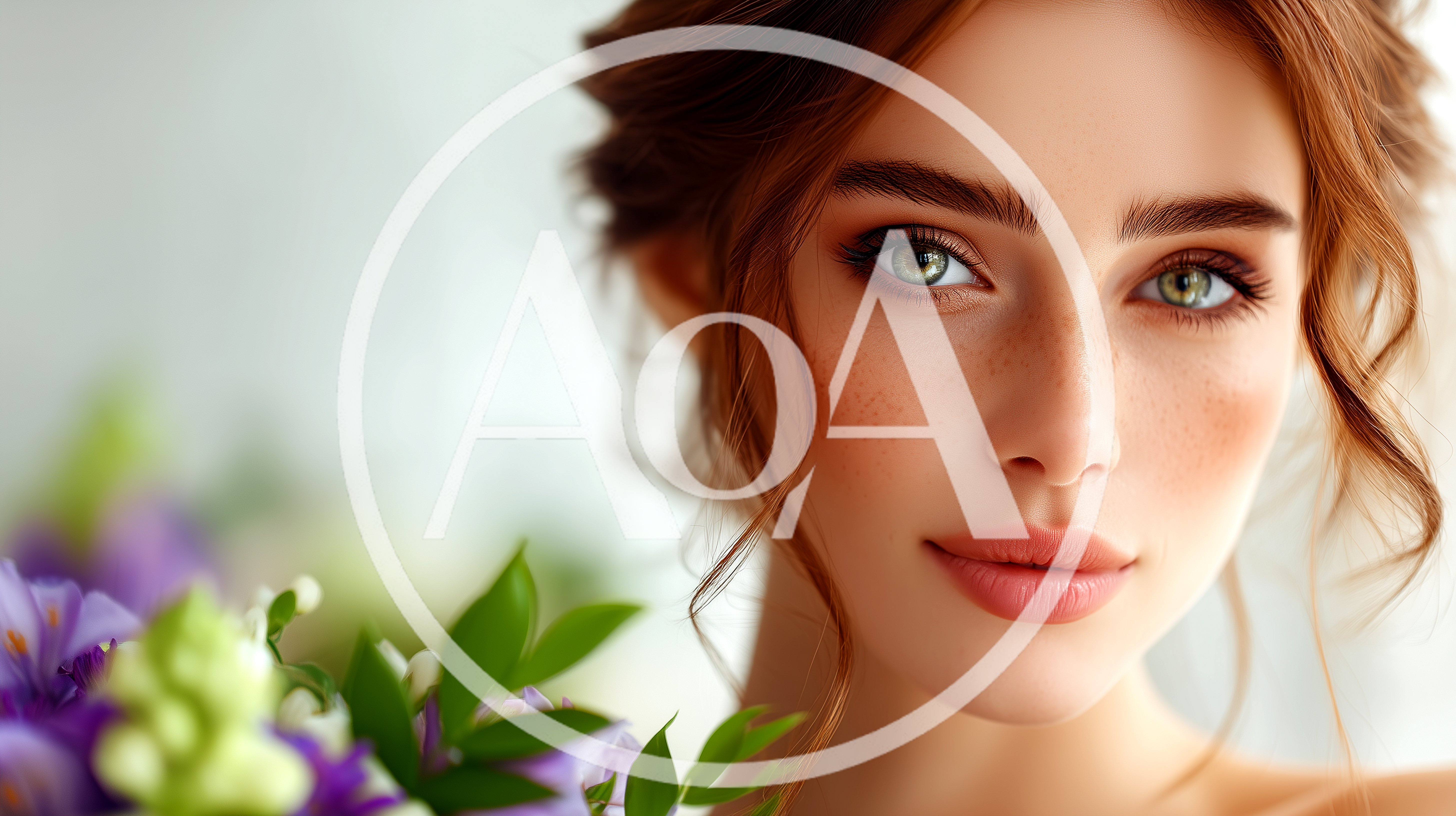 Portrait Of A Beautiful Young Woman With Flowers