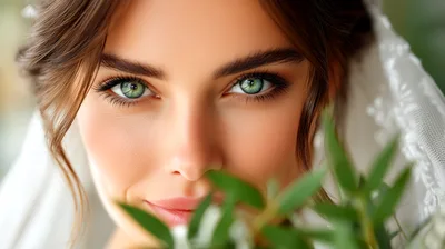 Close Up Portrait Of A Beautiful Bride