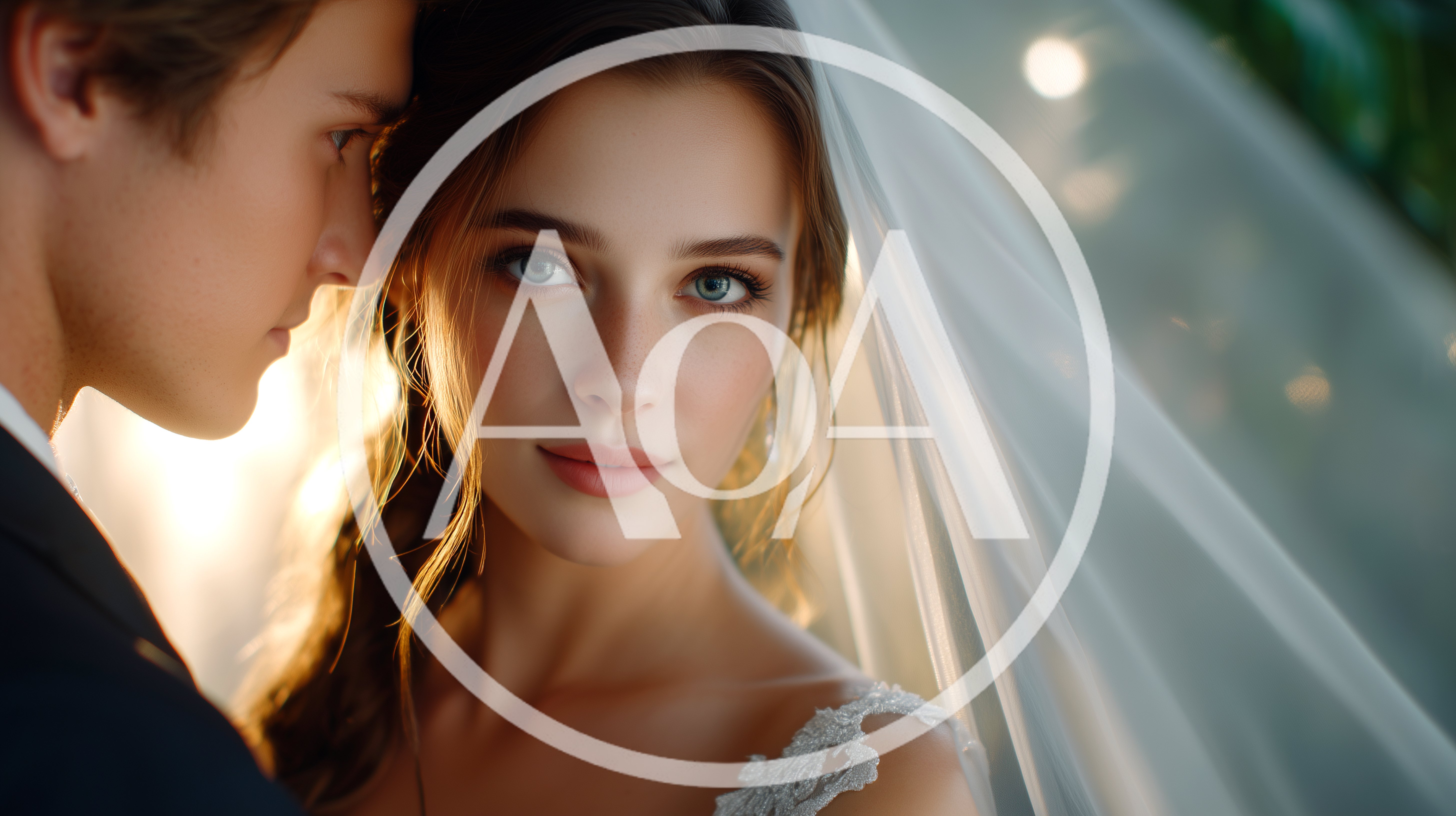 Close Up Portrait Of A Beautiful Bride And Groom