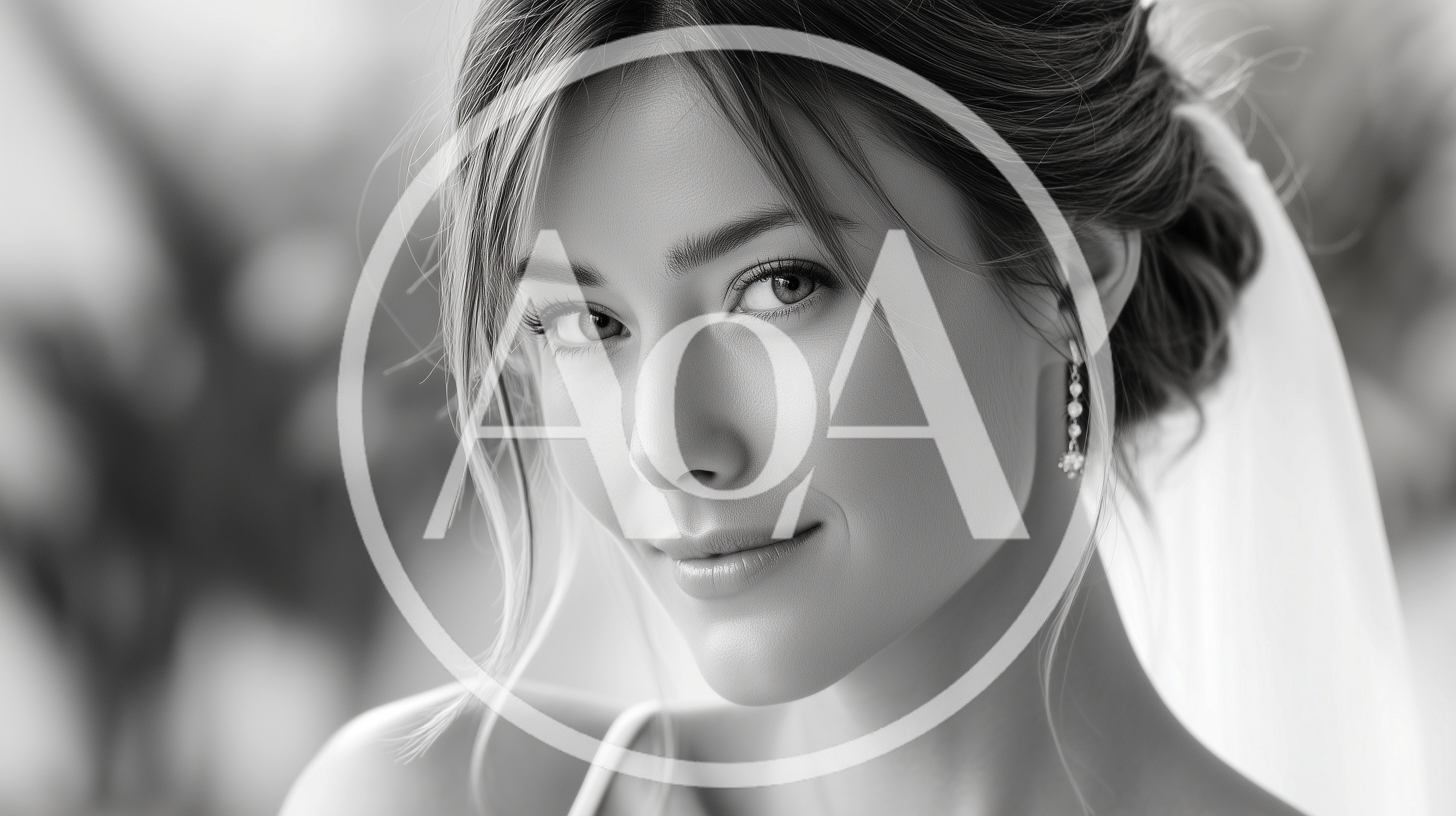 Portrait Of A Beautiful Bride In Black And White