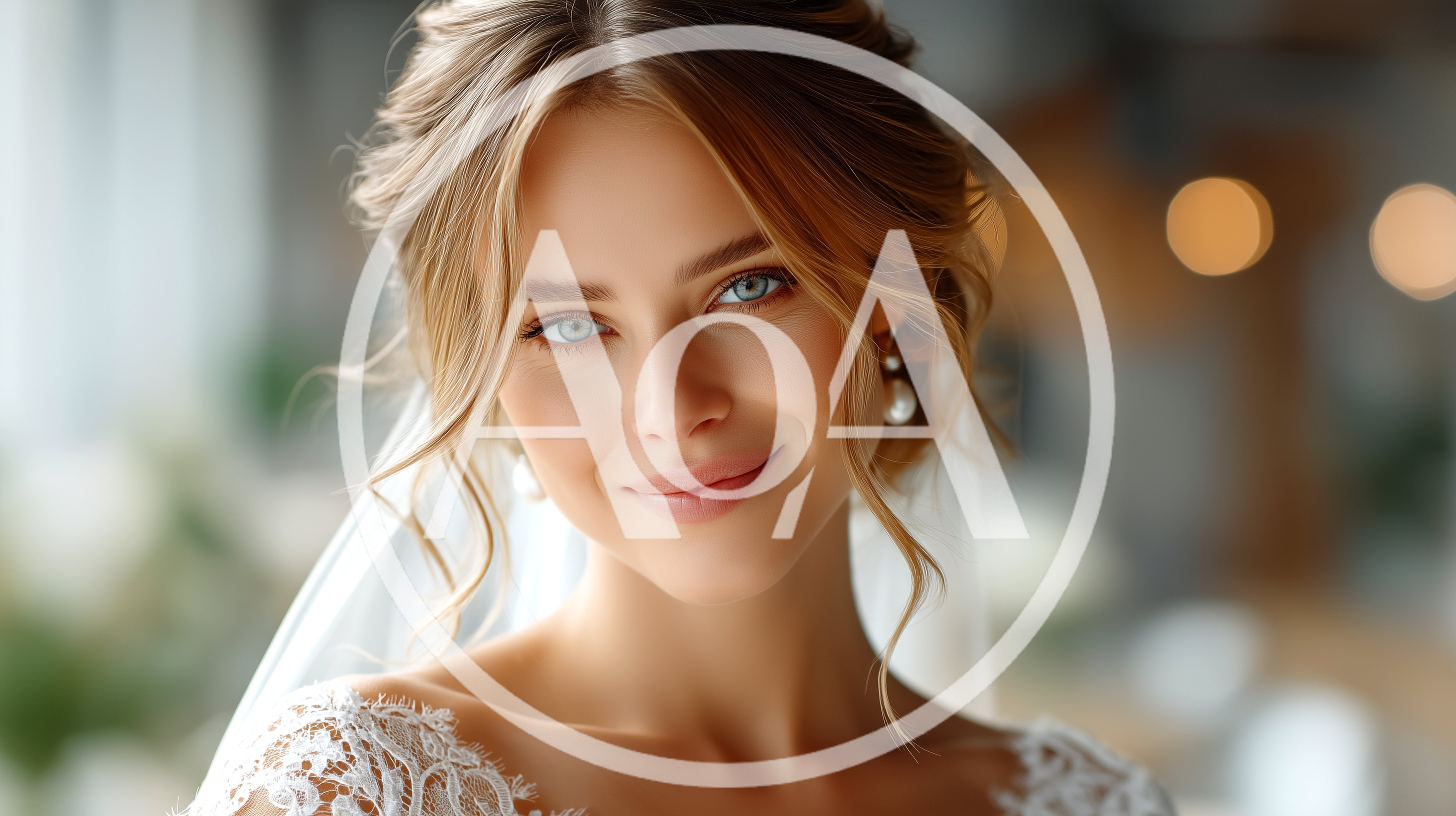 Portrait Of A Beautiful Bride In Wedding Dress