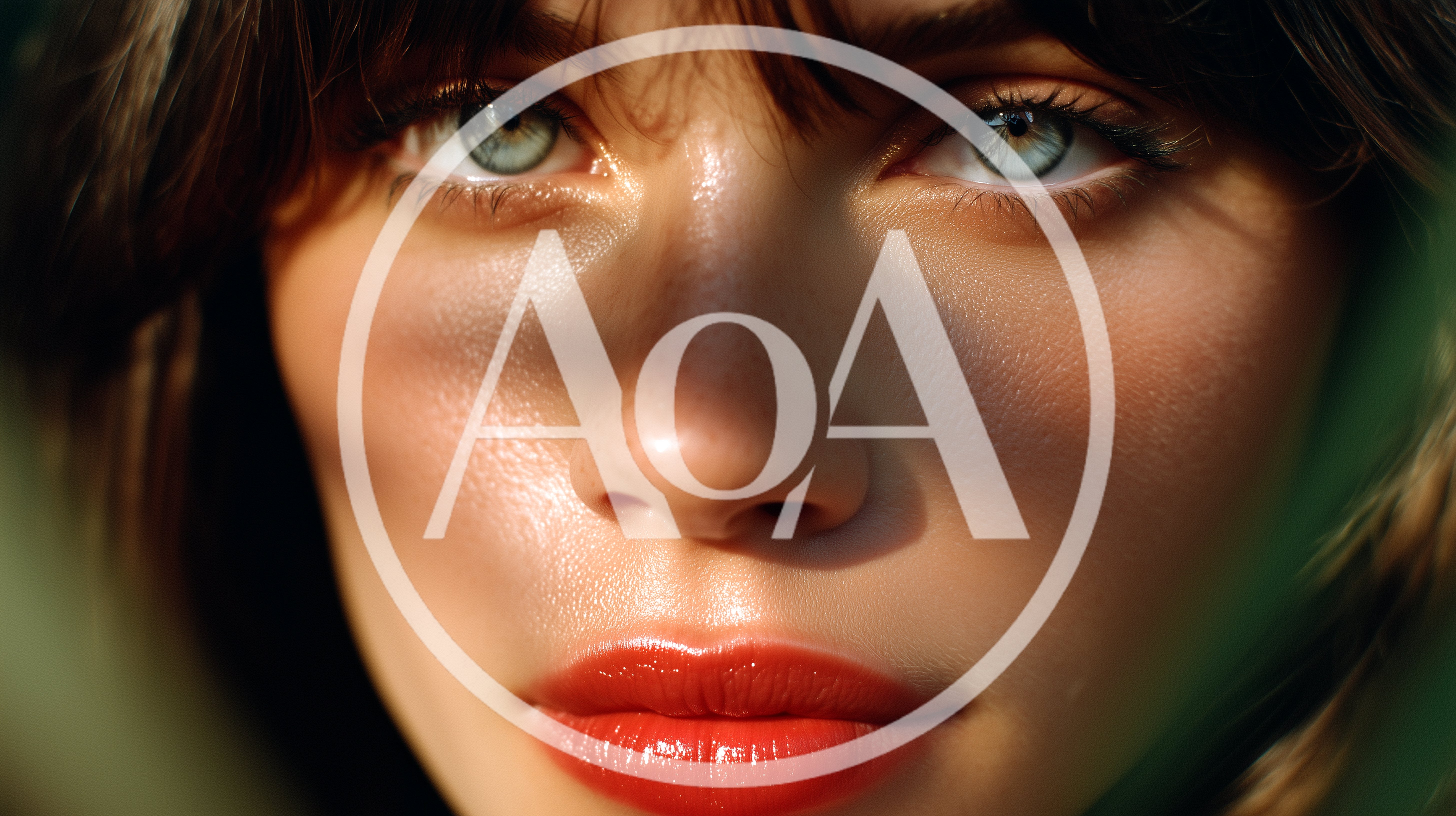 Close Up Portrait Of A Woman With Red Lips