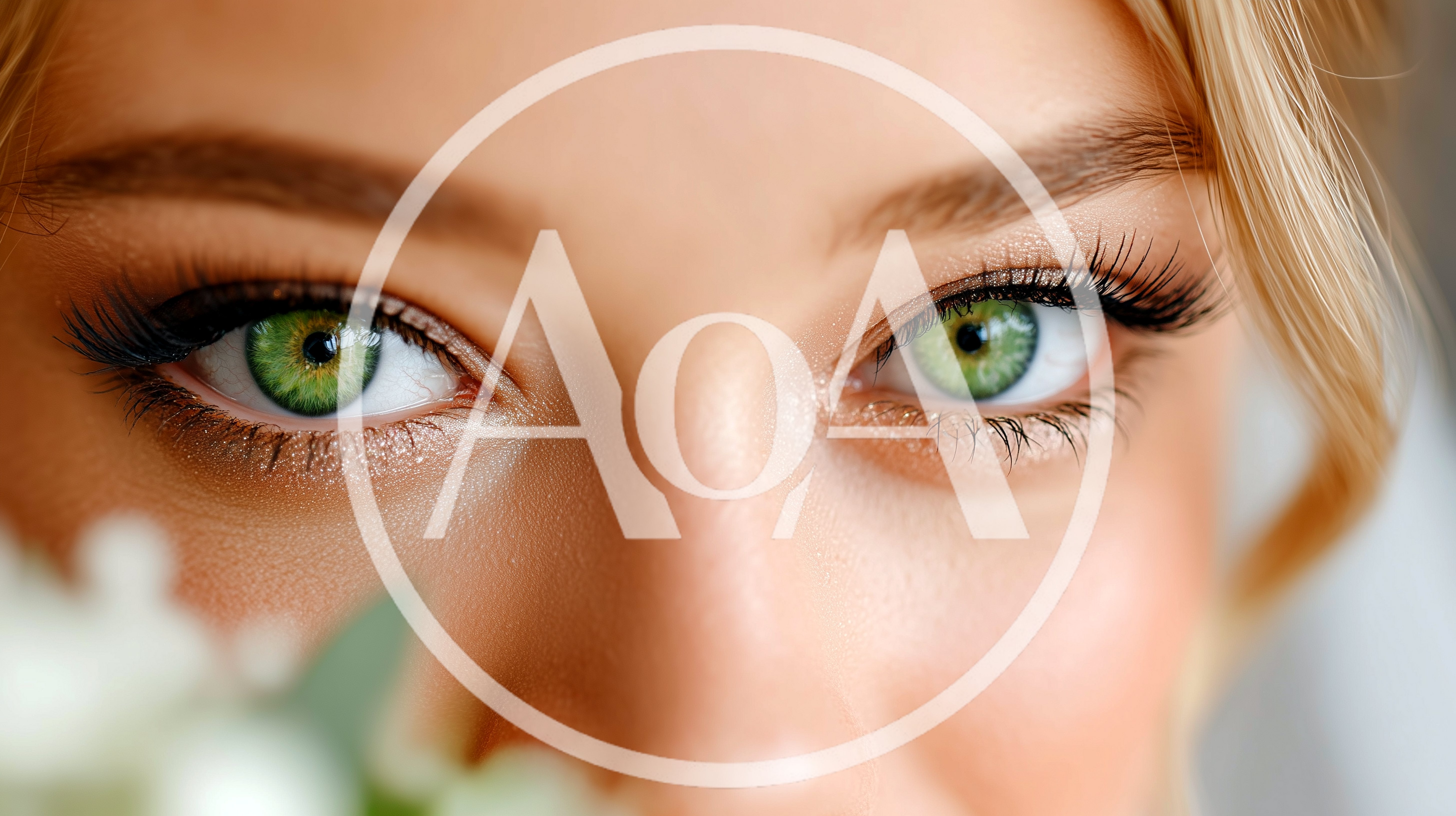 Close Up Portrait Of A Woman With Green Eyes