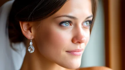 Close Up Portrait Of A Beautiful Bride