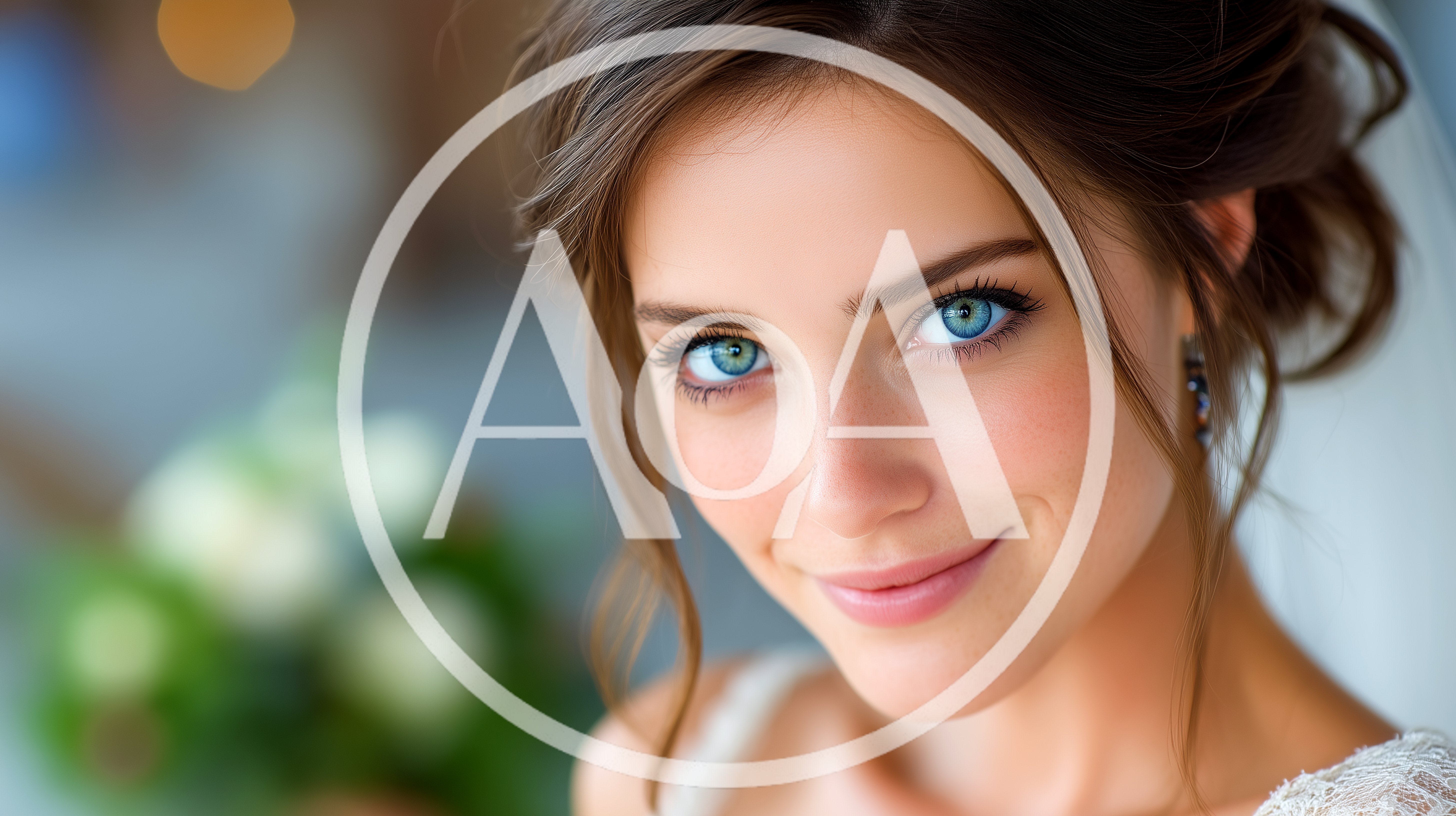 Portrait Of A Beautiful Young Bride With Blue Eyes