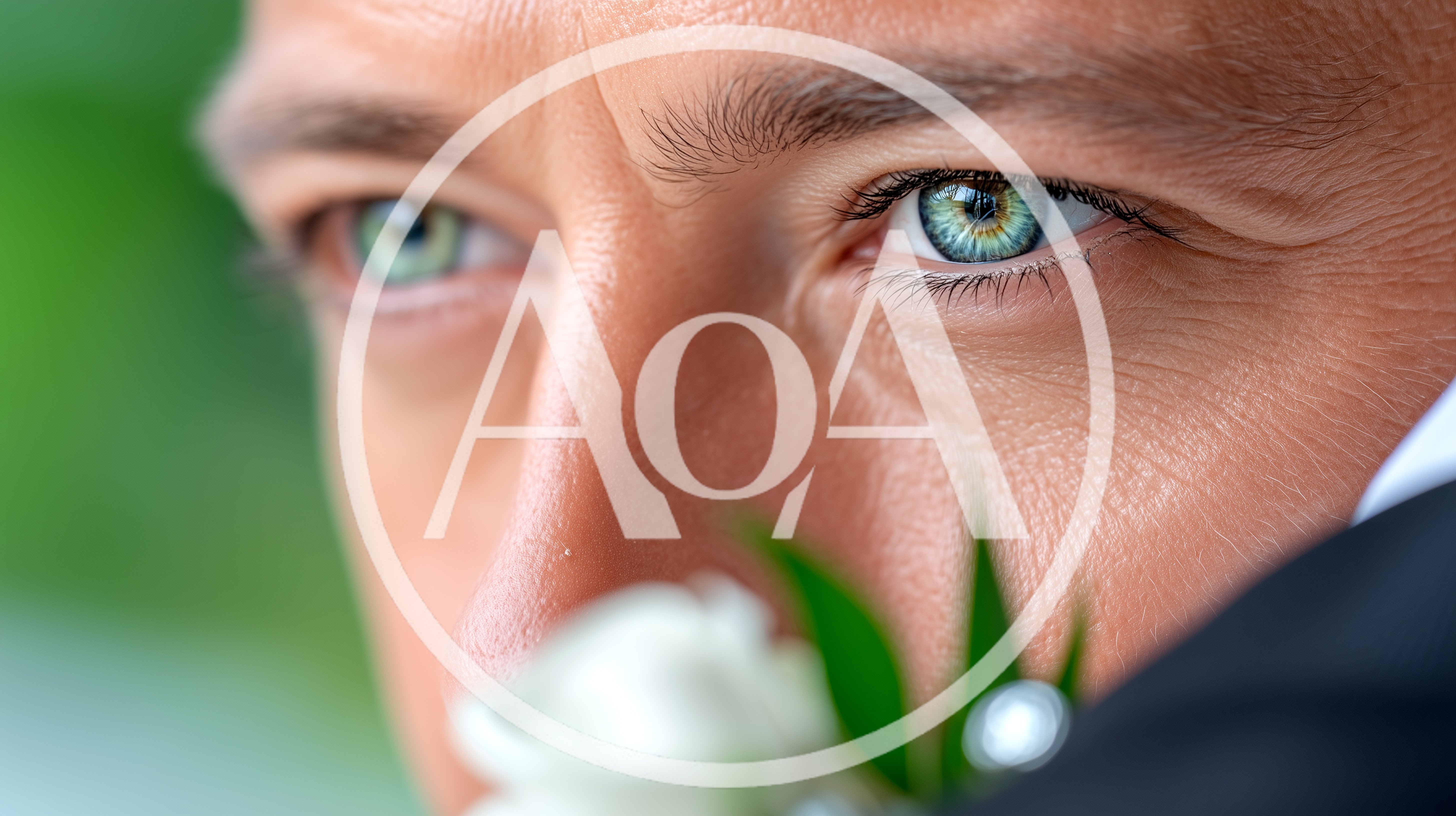 Close Up Portrait Of A Groom With Green Eyes